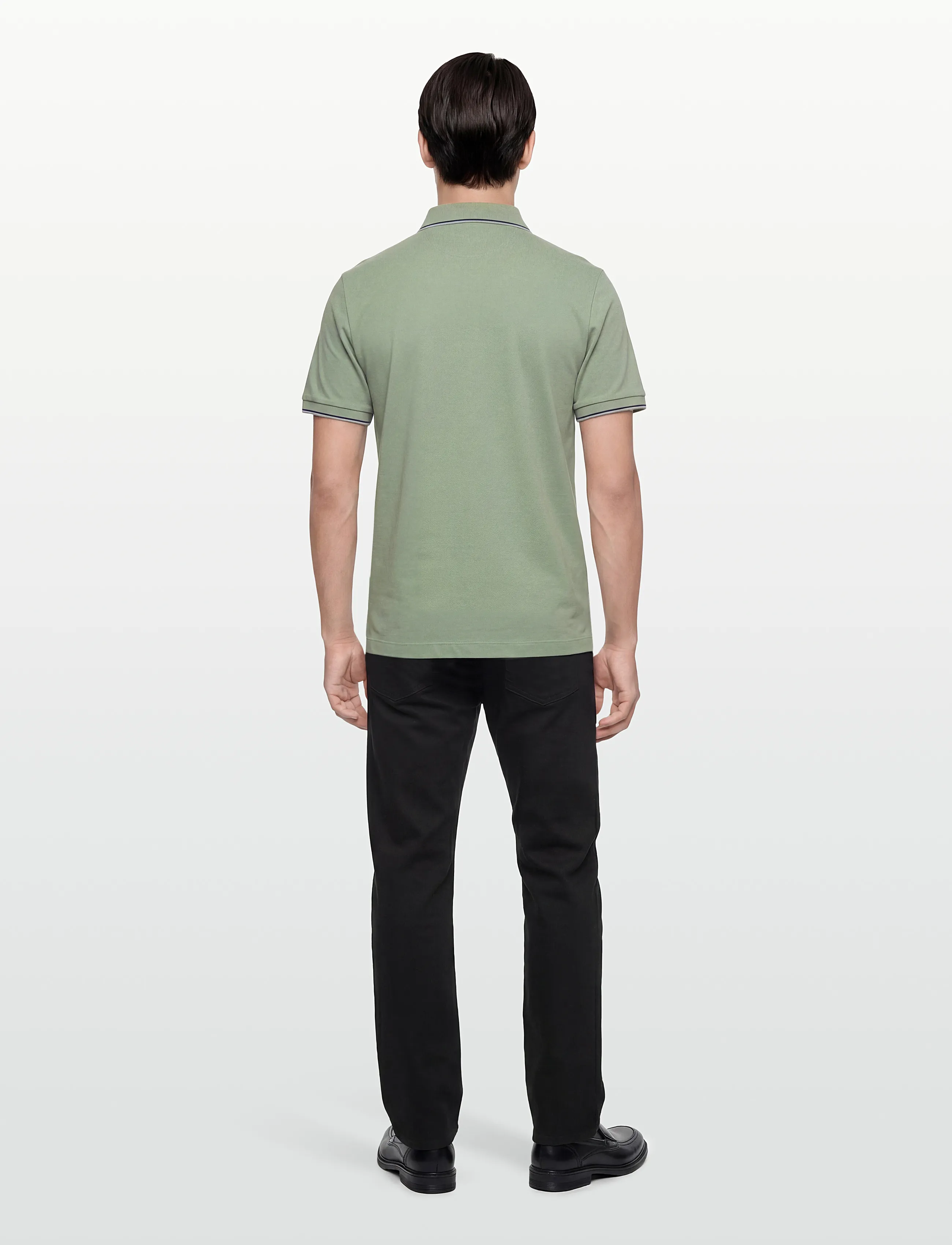Hackett London - HERITAGE H TIPPED POLO - short-sleeved polos - sage green - 4