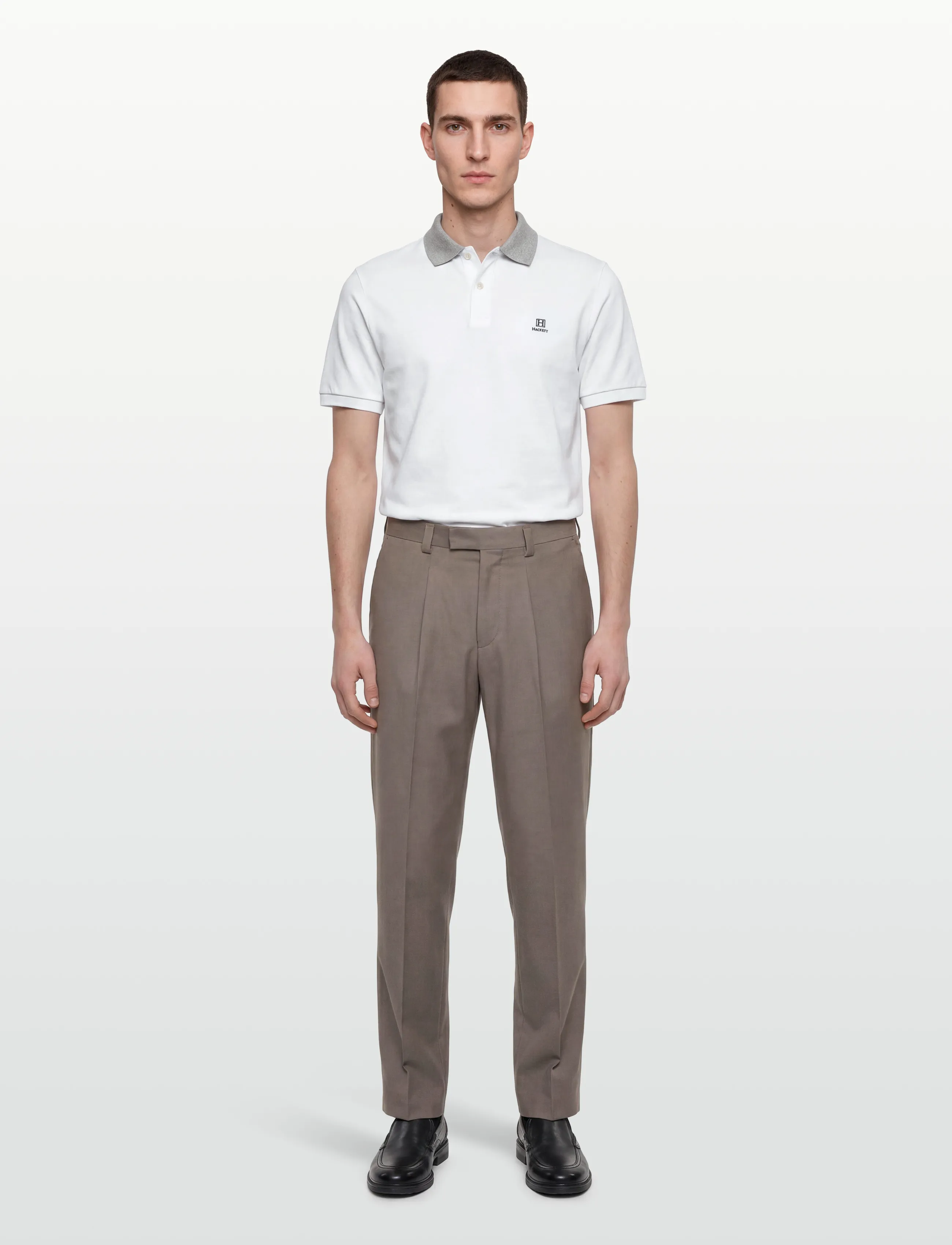 Hackett London Heritage H Stripe Trim, L, White, Poloer > Kortærmede, Herre