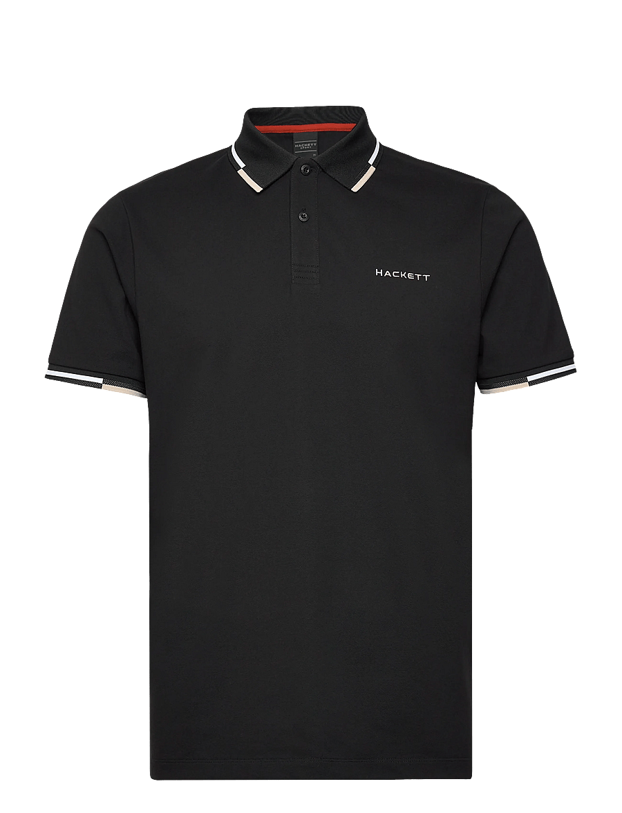 Hackett London - HS COAST TIPPED POLO - kortärmade pikéer - black - 1