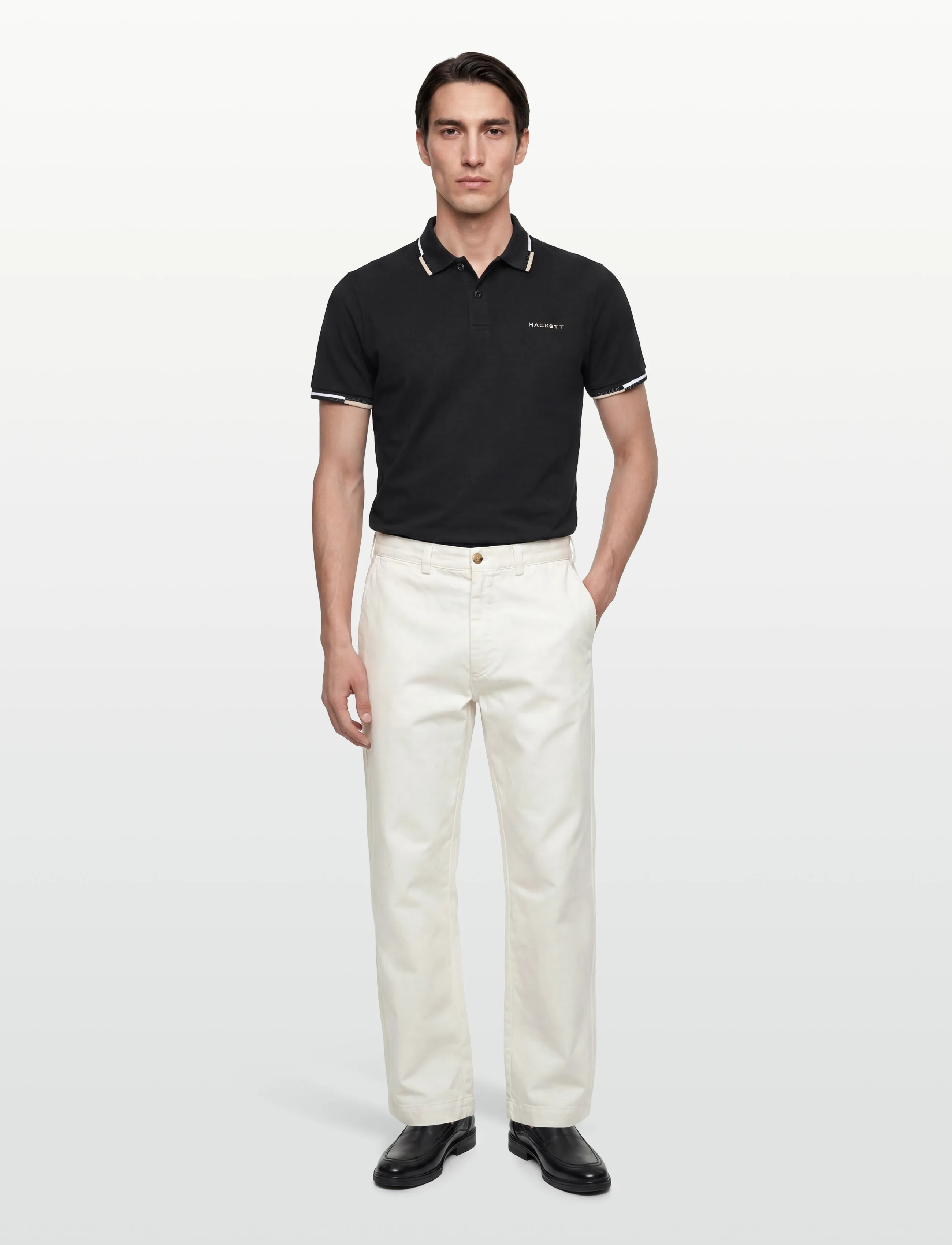 Hackett London HS COAST TIPPED POLO - Pikéer - BLACK / black