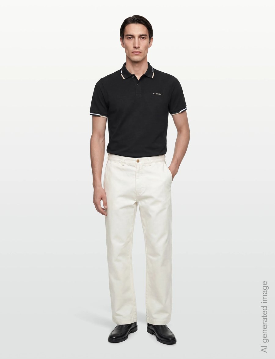 Hackett London - HS COAST TIPPED POLO - kortärmade pikéer - black - 0