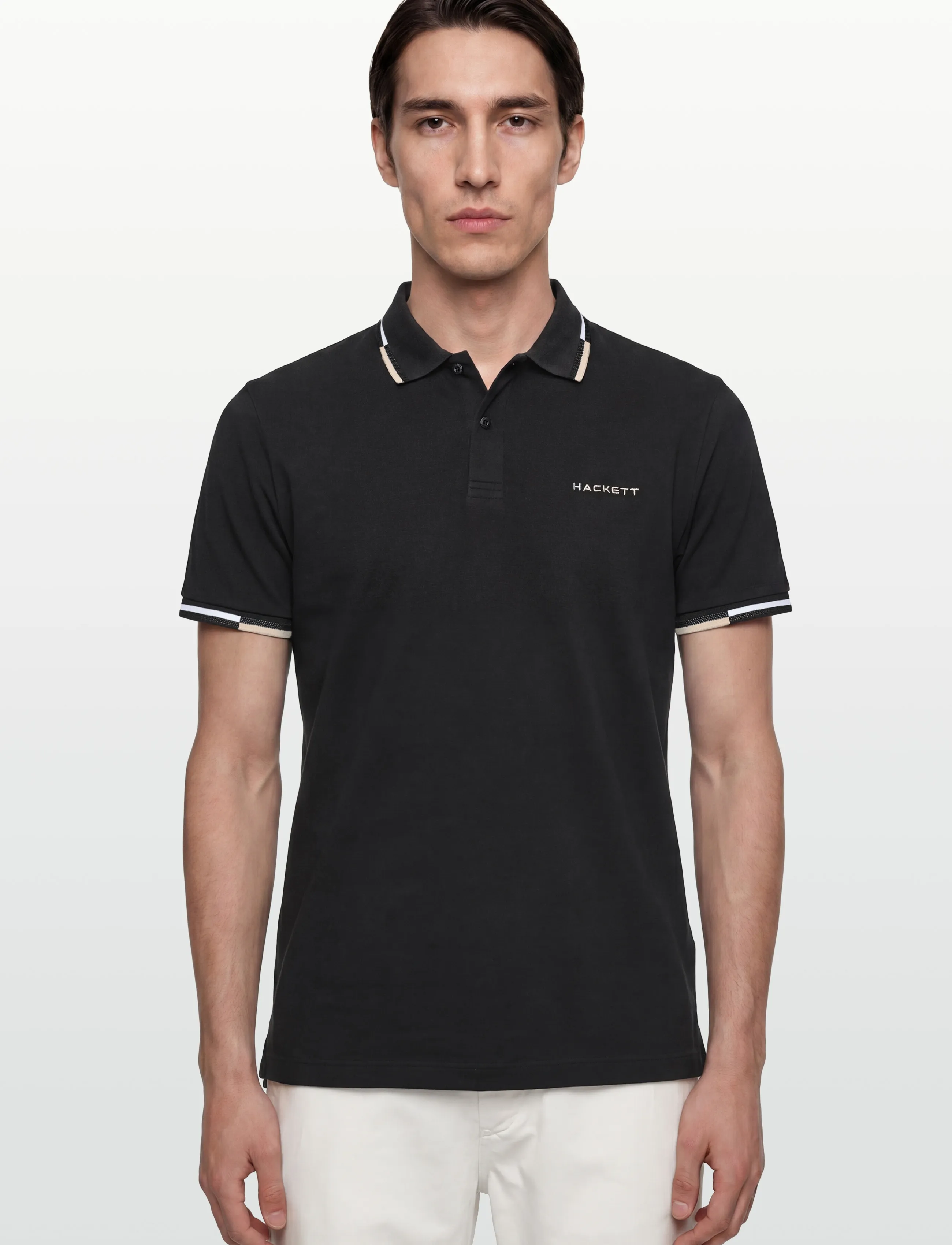 Hackett London - HS COAST TIPPED POLO - lühikeste varrukatega polod - black - 3