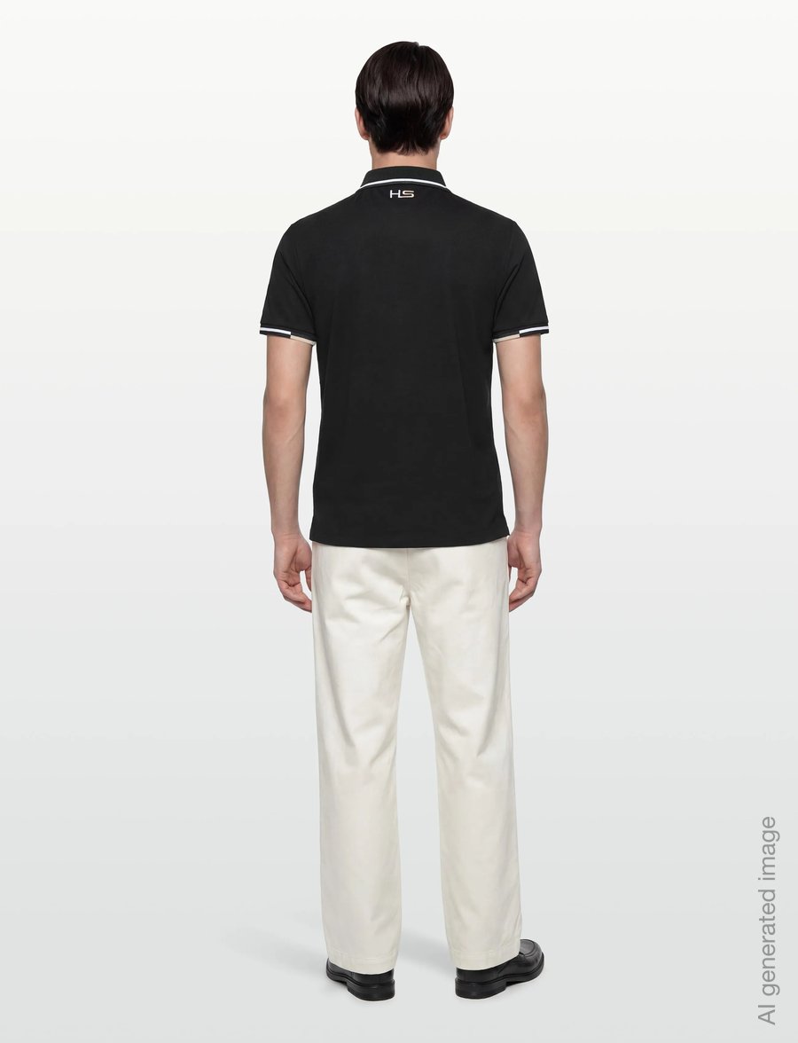 Hackett London - HS COAST TIPPED POLO - kortärmade pikéer - black - 4