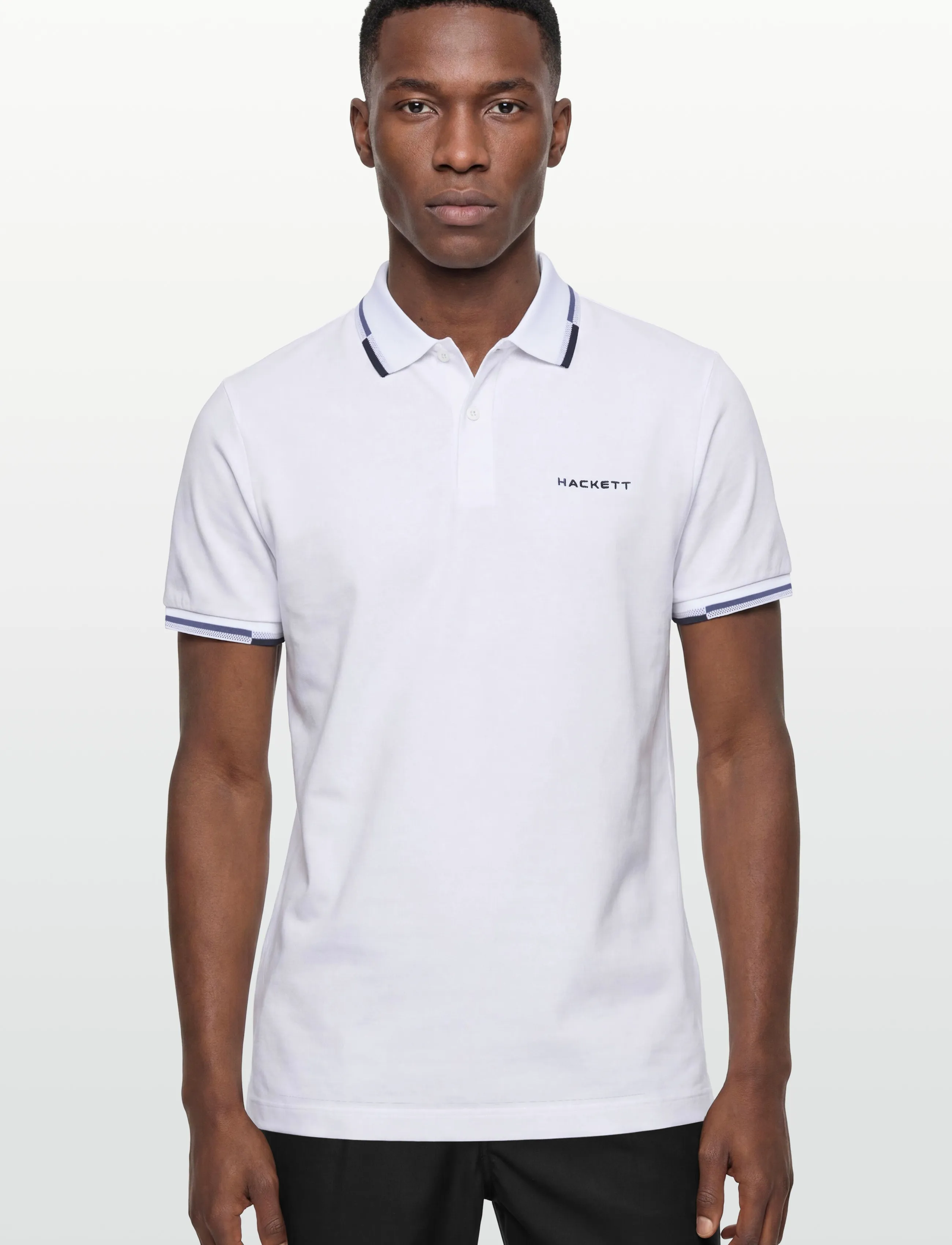 Hackett London - HS COAST TIPPED POLO - lühikeste varrukatega polod - optic white - 3