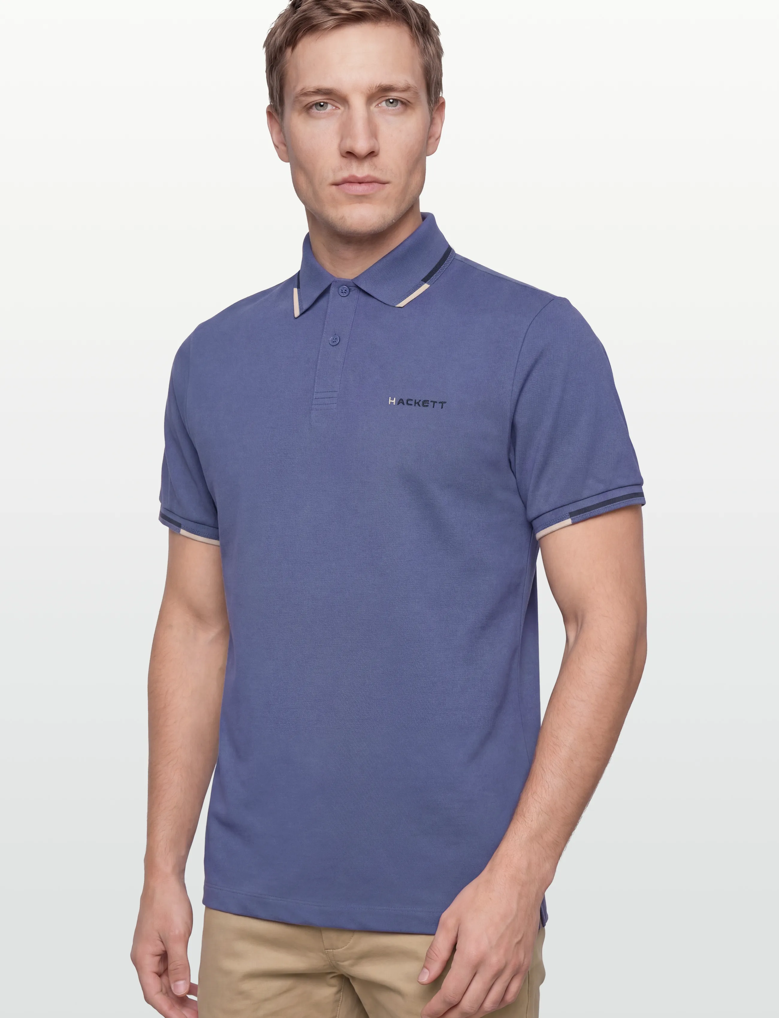 Hackett London - HS COAST TIPPED POLO - short-sleeved polos - ozzy blue - 3