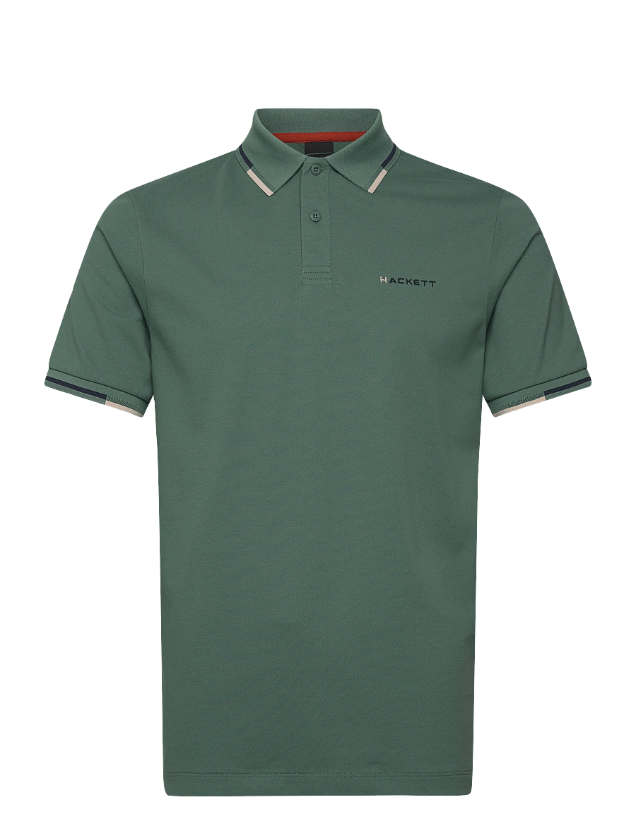 Hackett London - HS COAST TIPPED POLO - kortærmede poloer - sage green - 1