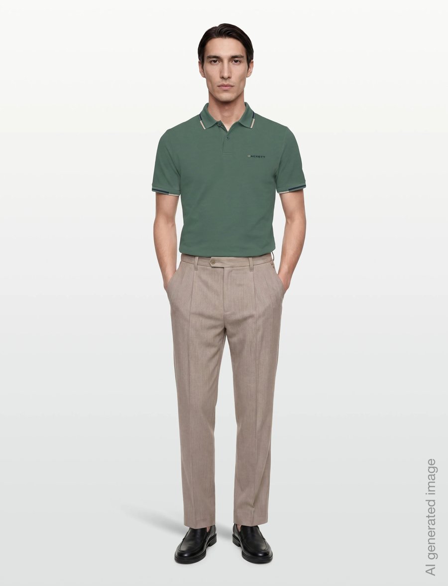 Hackett London - HS COAST TIPPED POLO - kortærmede poloer - sage green - 0