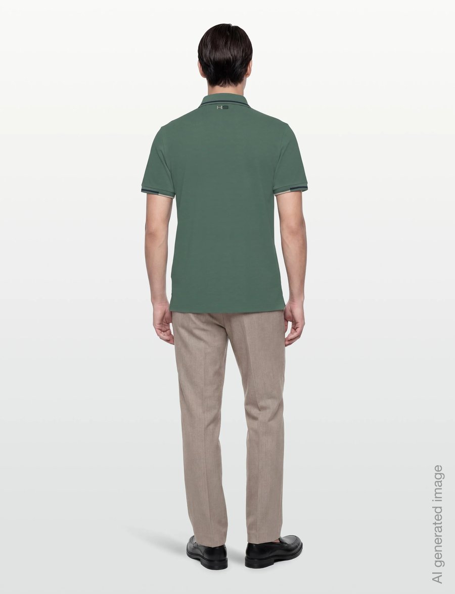 Hackett London - HS COAST TIPPED POLO - kortærmede poloer - sage green - 4