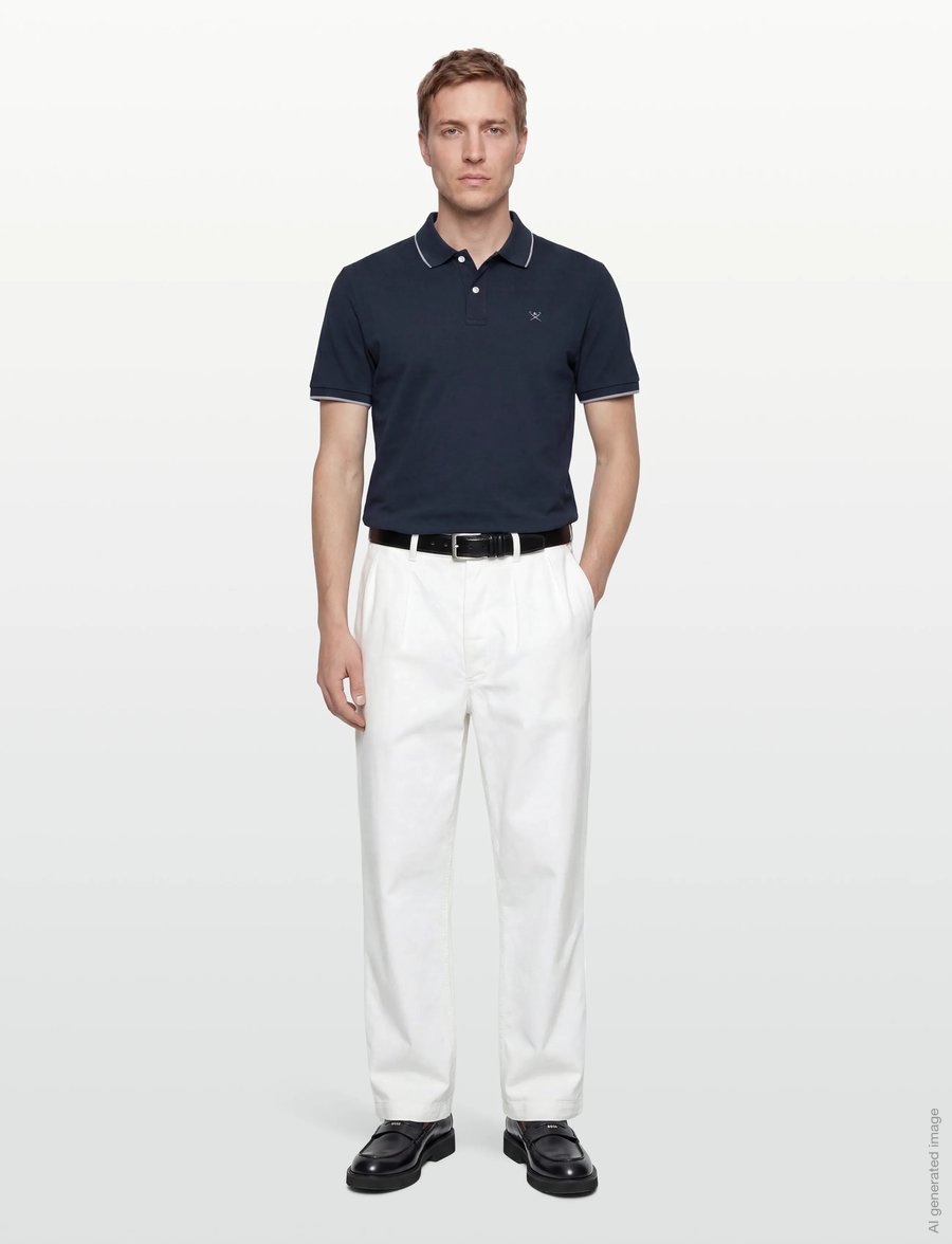 Hackett London - TIPPED JERSEY POLO - kurzärmelig - old navy - 0