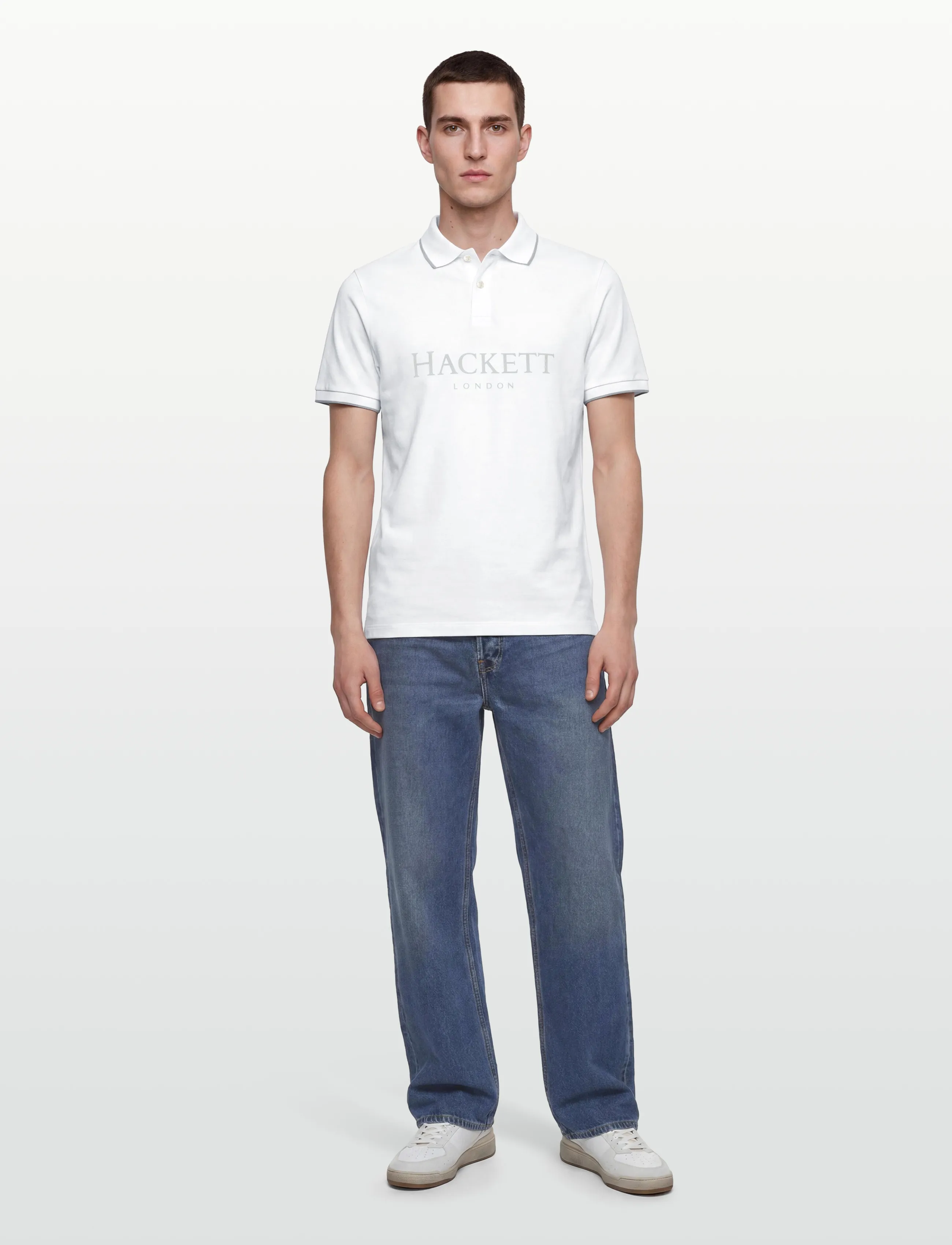 Hackett London Heritage Ess Hackett, XL, White, Poloer > Kortærmede, Herre