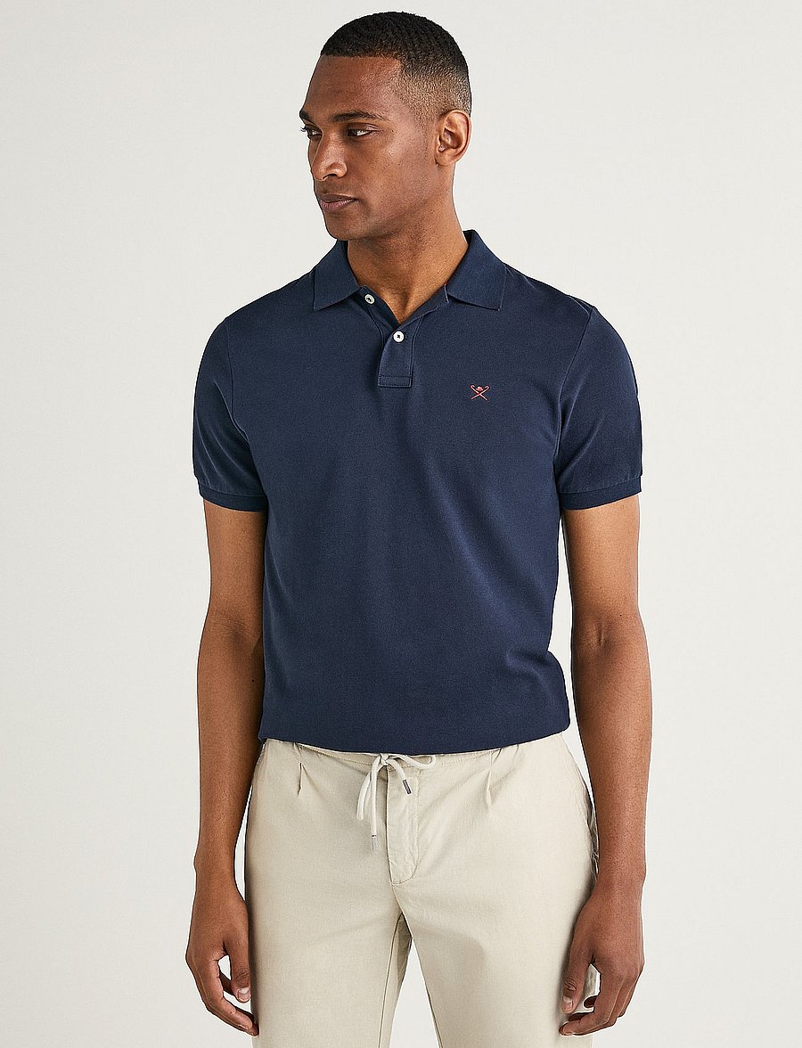 Hackett London - SLIM FIT LOGO - lühikeste varrukatega polod - 595navy - 0