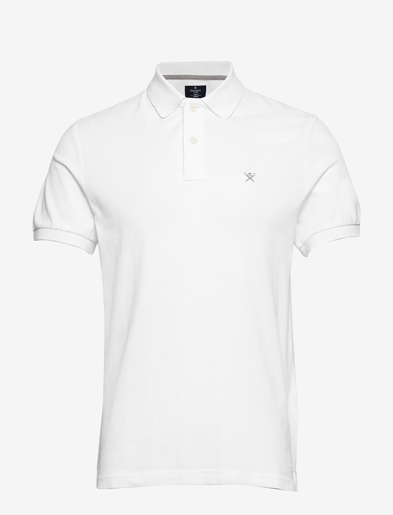 Hackett London - SLIM FIT LOGO - kortærmede poloer - 802optic white - 1