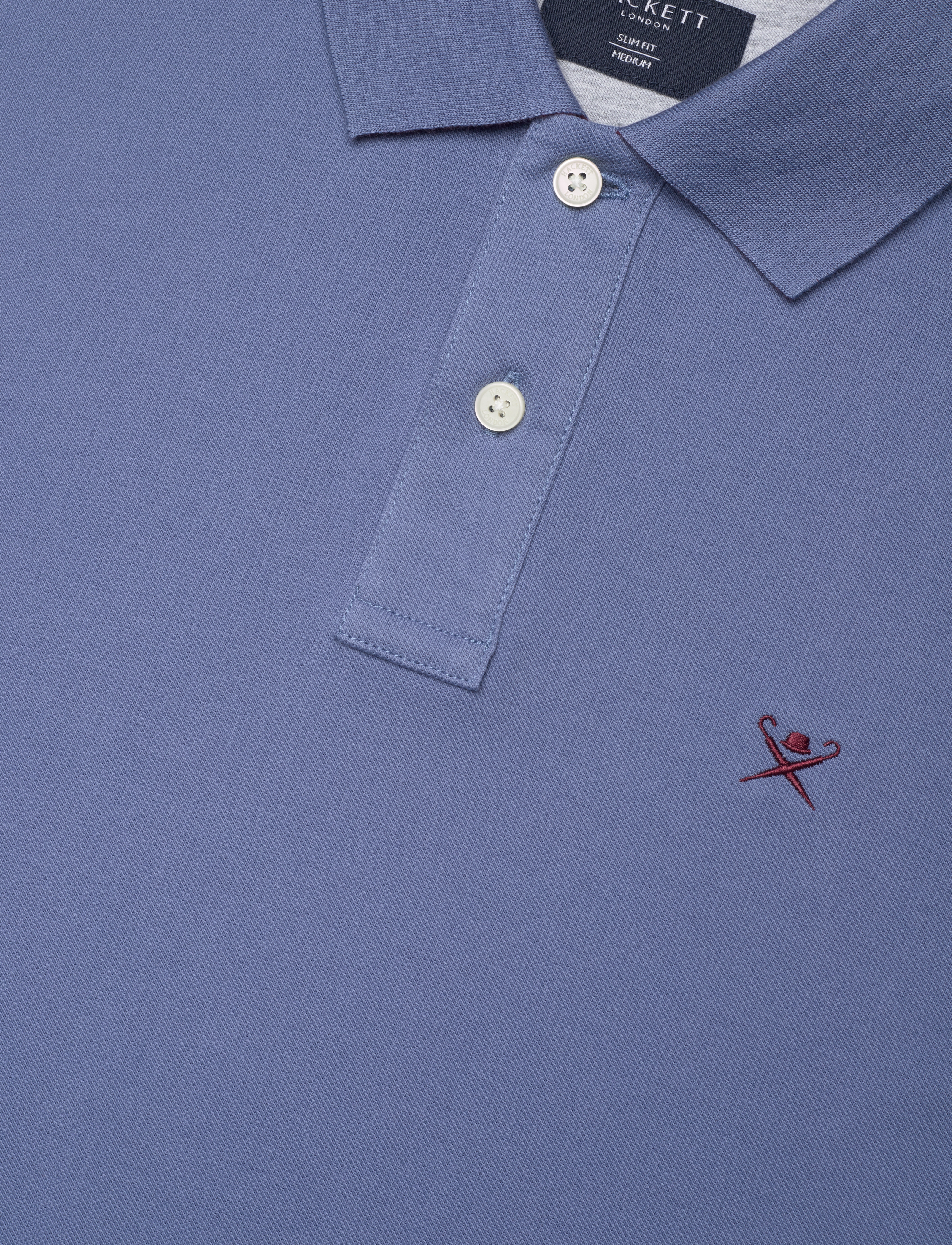 Hackett London - SLIM FIT LOGO - kortärmade pikéer - steel blue blue - 2