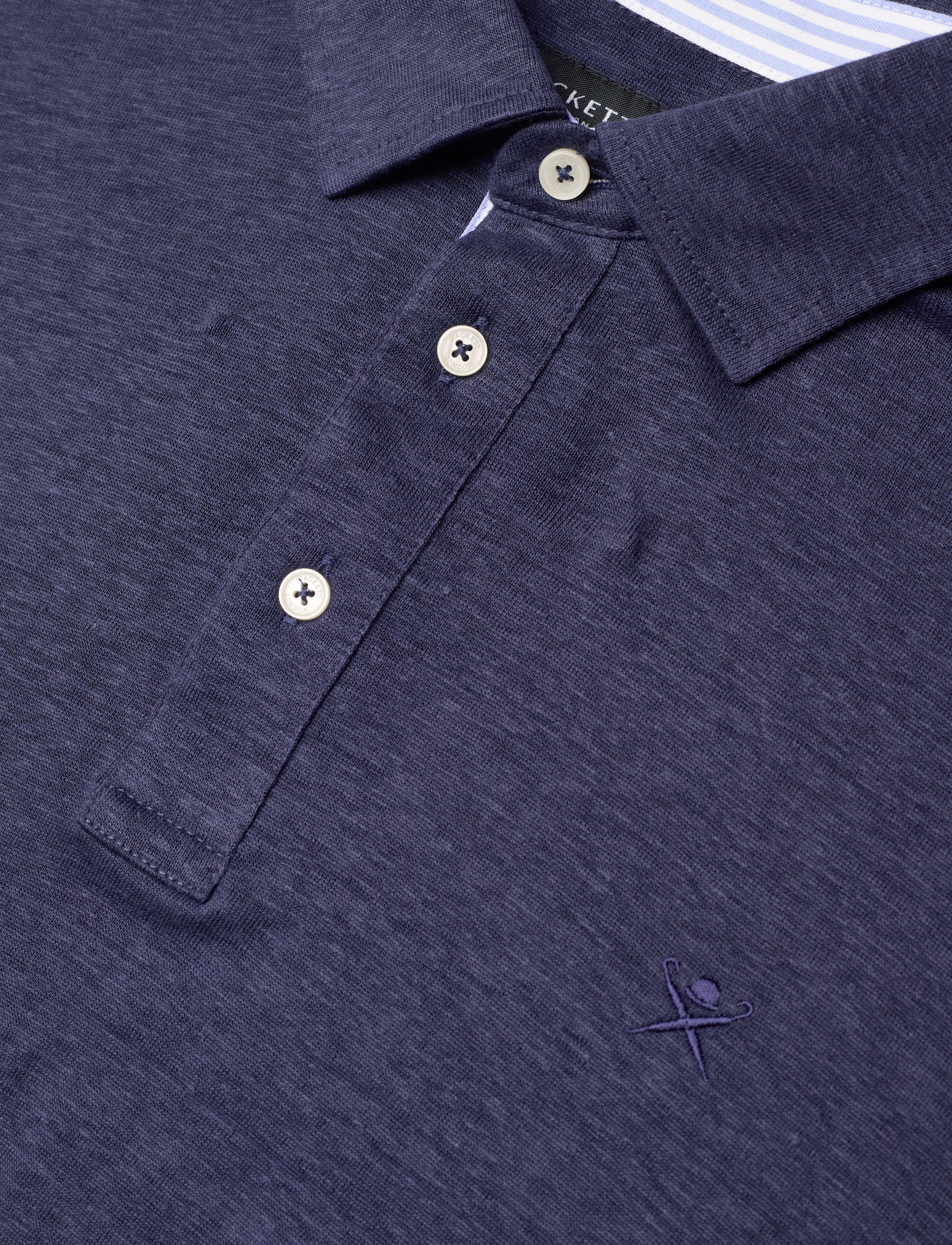 Hackett London - LINEN JERSEY POLO - night navy - 2