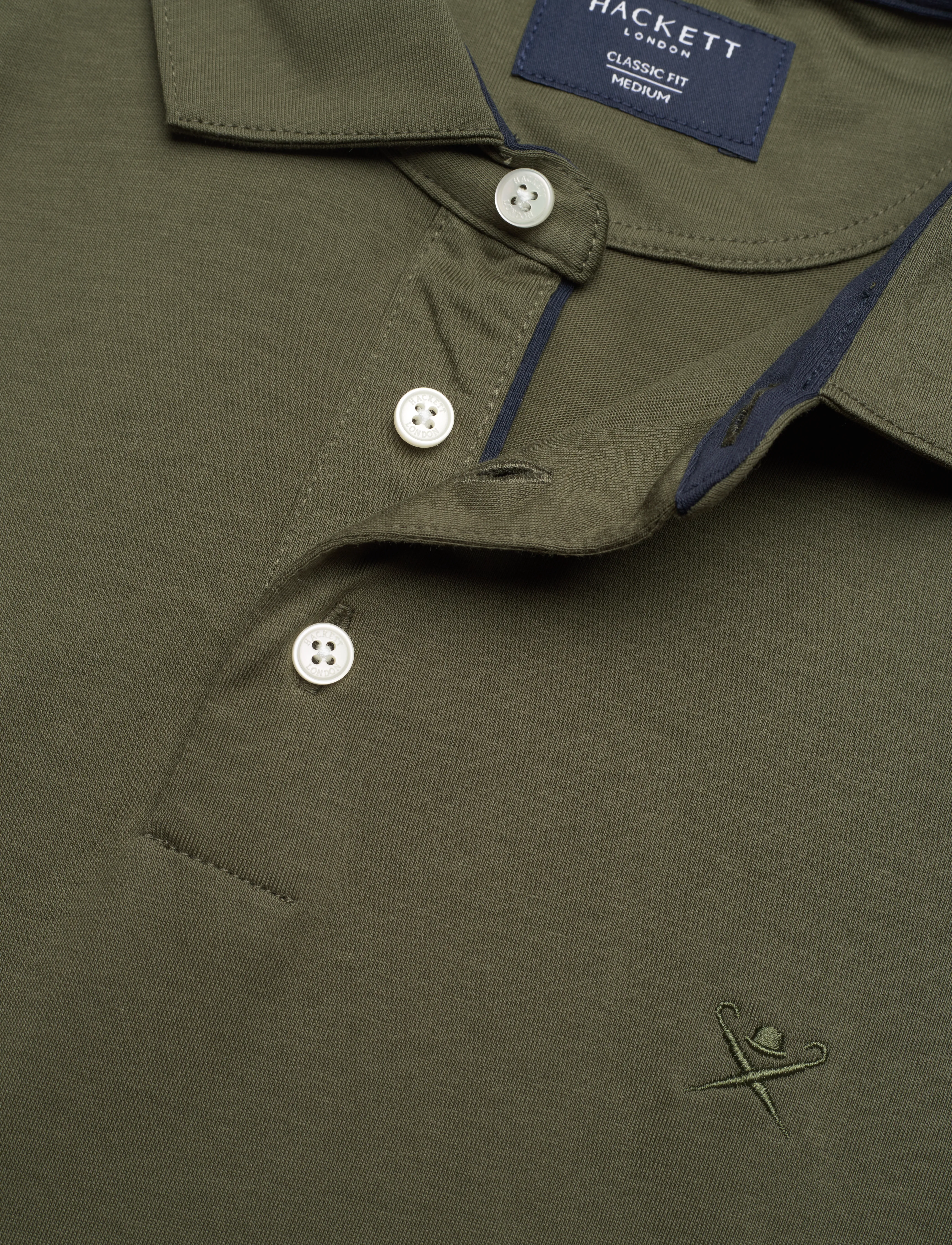 Hackett London - PIMA COTTON POLO - lyhythihaiset - khaki - 2