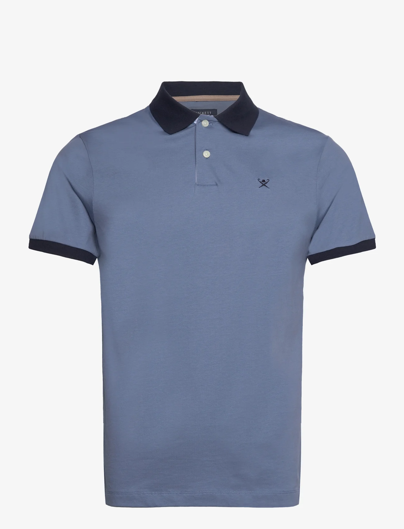 Hackett London - SELVEDGE PLACKET - polo marškinėliai trumpomis rankovėmis - steel blue blue - 0