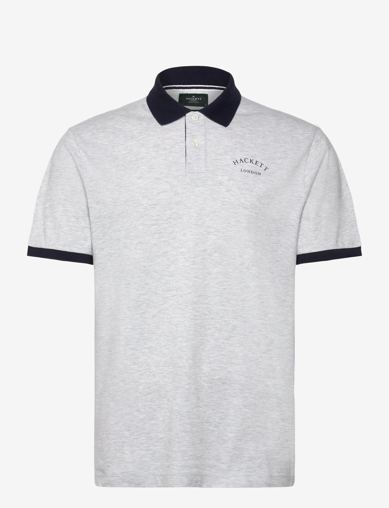Hackett London - HERITAGE ESS POLO - kortærmede poloer - light grey marl - 0