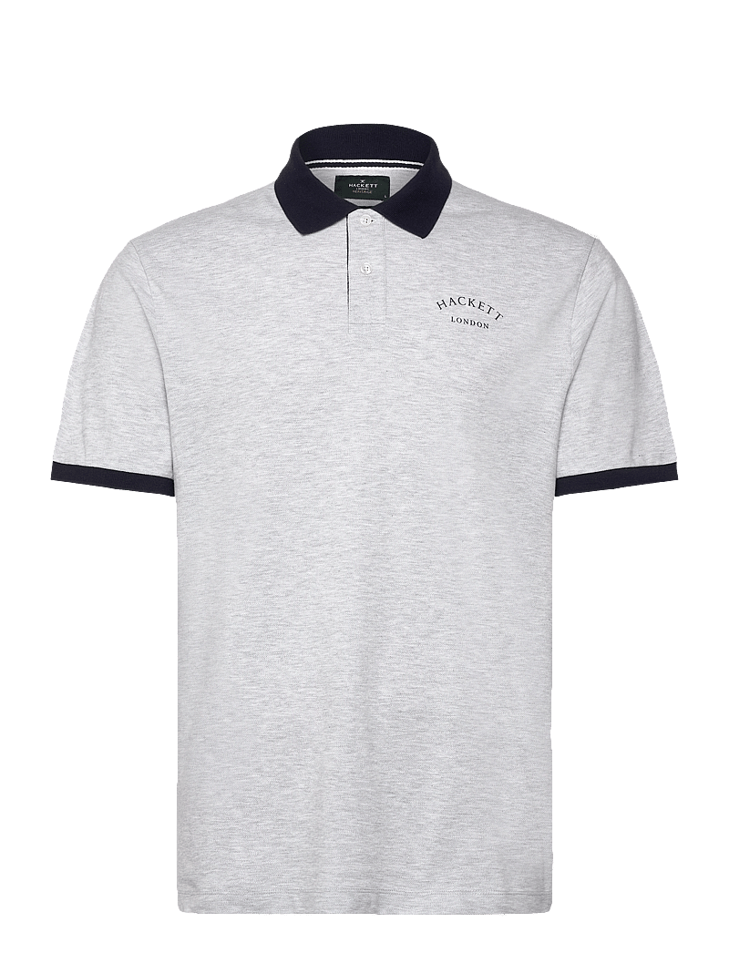 Hackett London - HERITAGE ESS POLO - kortærmede poloer - light grey marl - 0