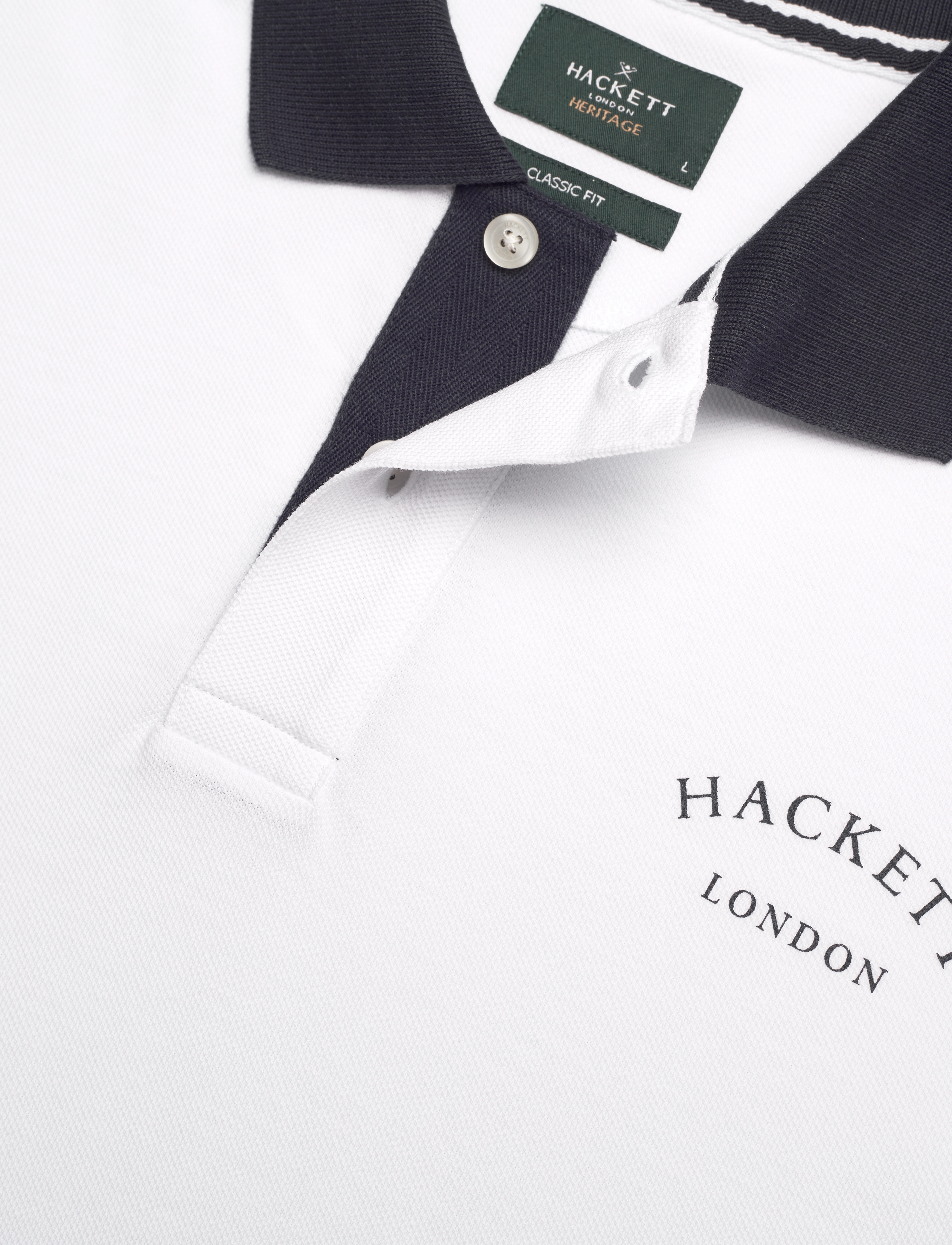 Hackett London - HERITAGE ESS POLO - optic white - 2