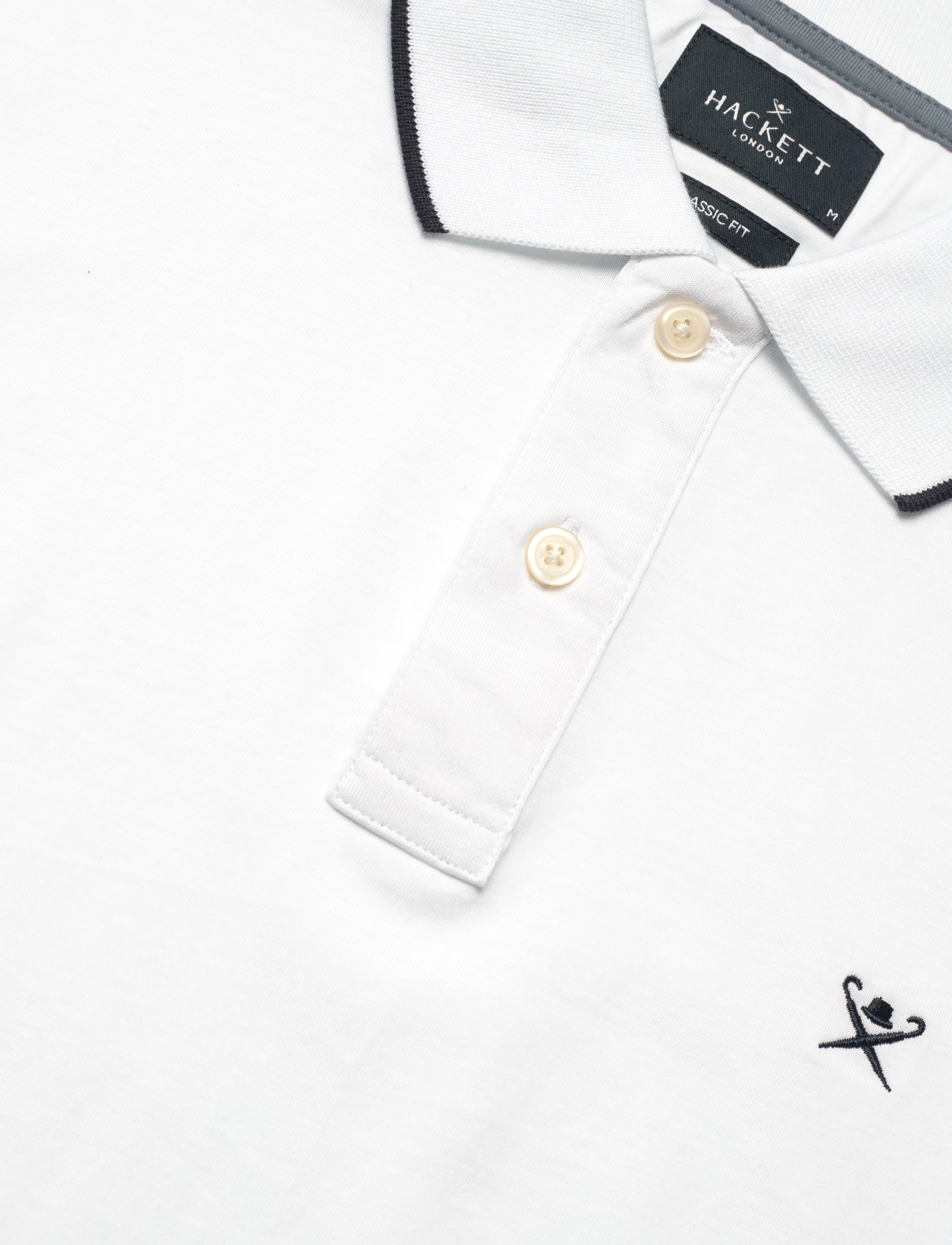 Hackett London - TIPPED JERSEY POLO - optic white - 2