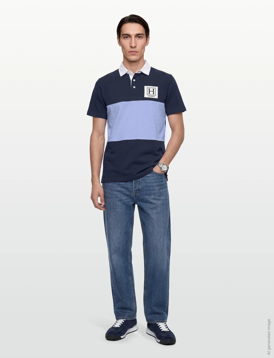 Hackett London - HERITAGE H PC RBY SS - kurzärmelig - old navy - 0