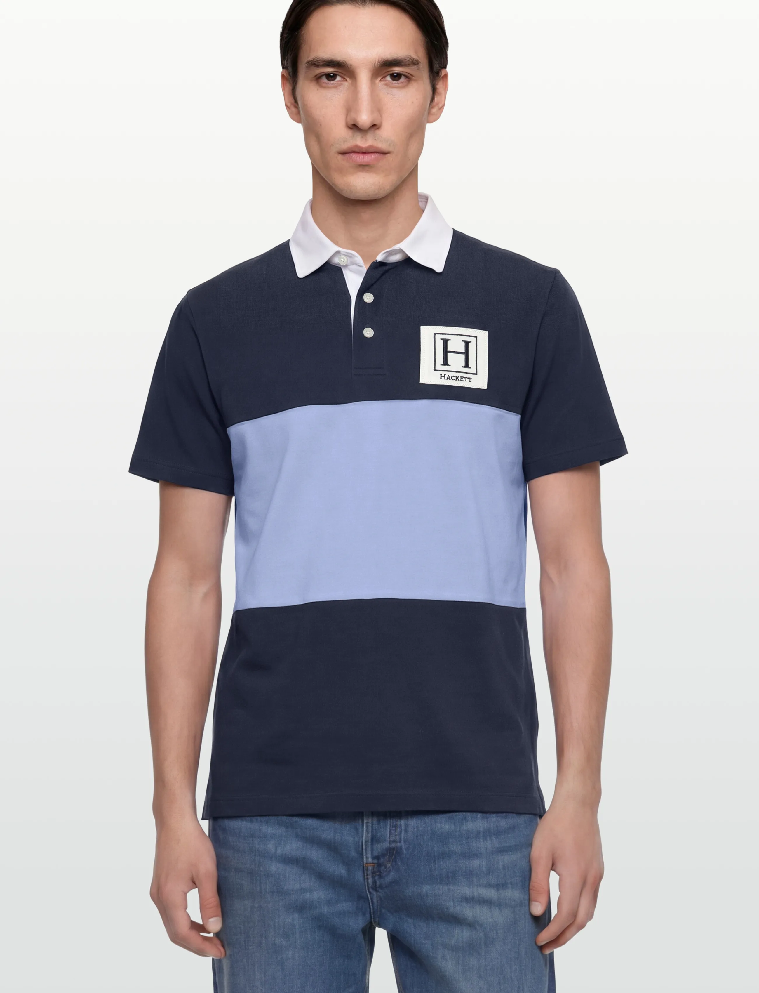 Hackett London - HERITAGE H PC RBY SS - lühikeste varrukatega polod - old navy - 3