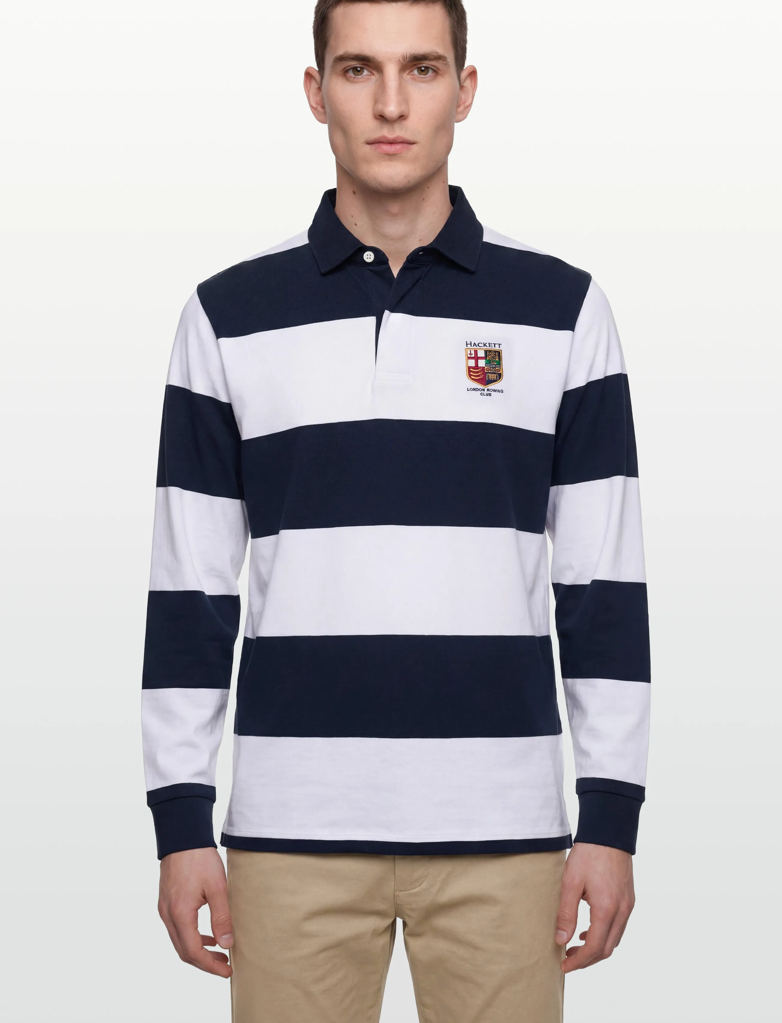 Hackett London - HERITAGE LRC STR RB LS - long-sleeved polos - optic white - 3