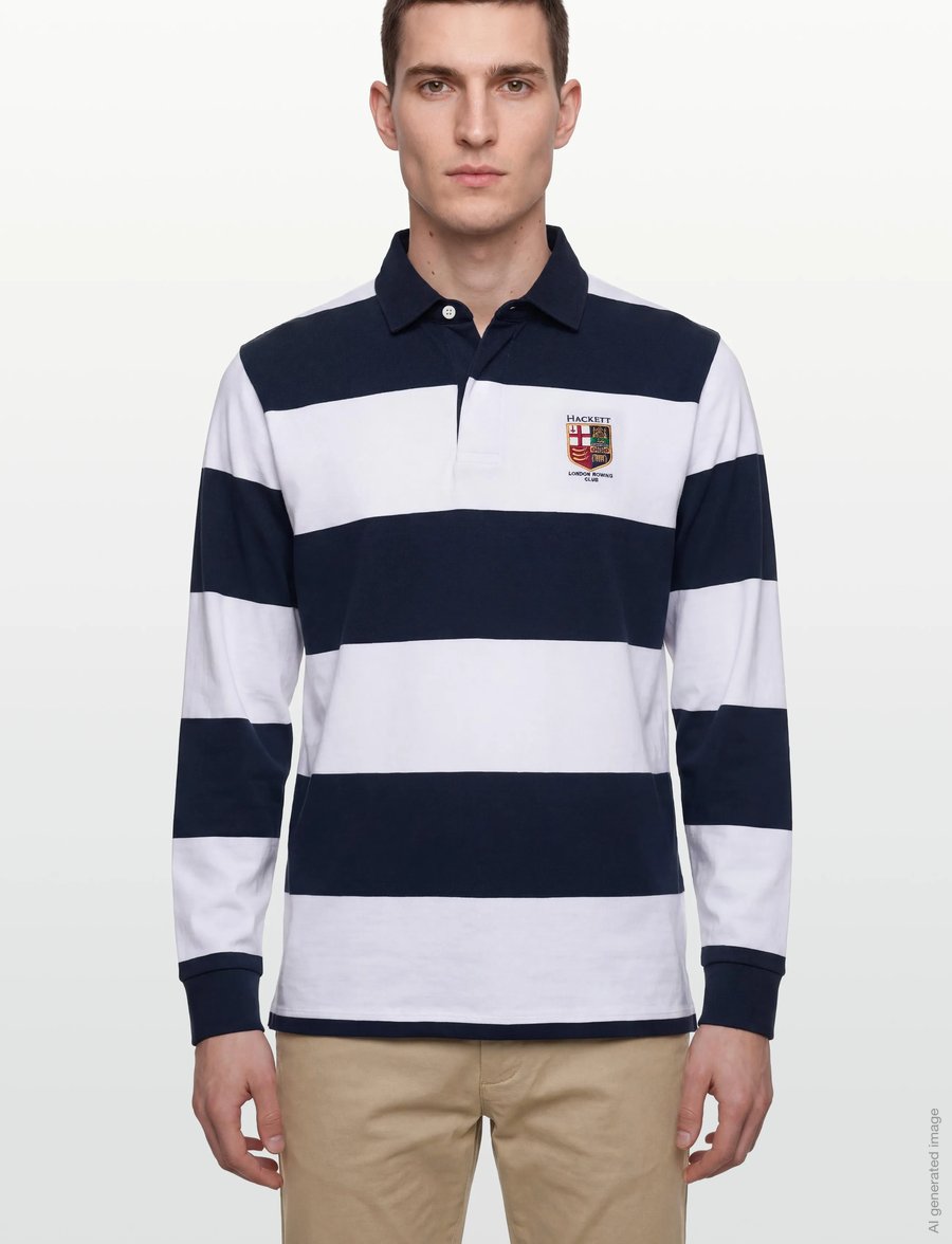 Hackett London - HERITAGE LRC STR RB LS - langærmede poloer - optic white - 3