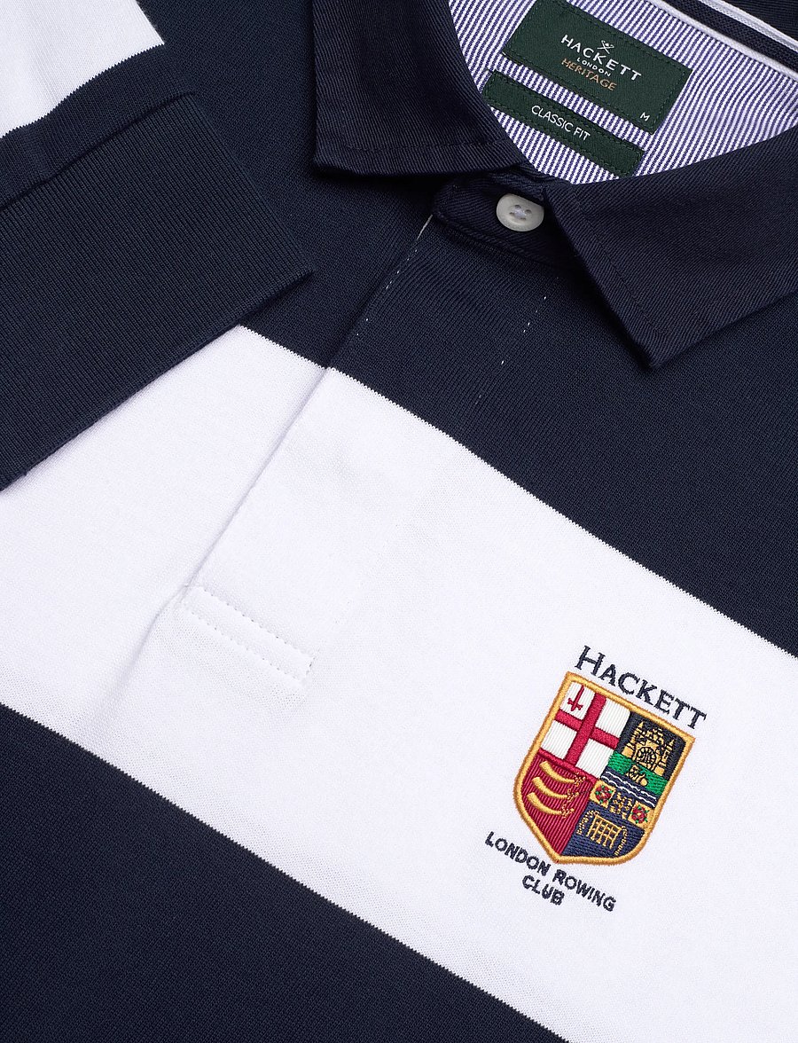 Hackett London - HERITAGE LRC STR RB LS - langærmede poloer - optic white - 5