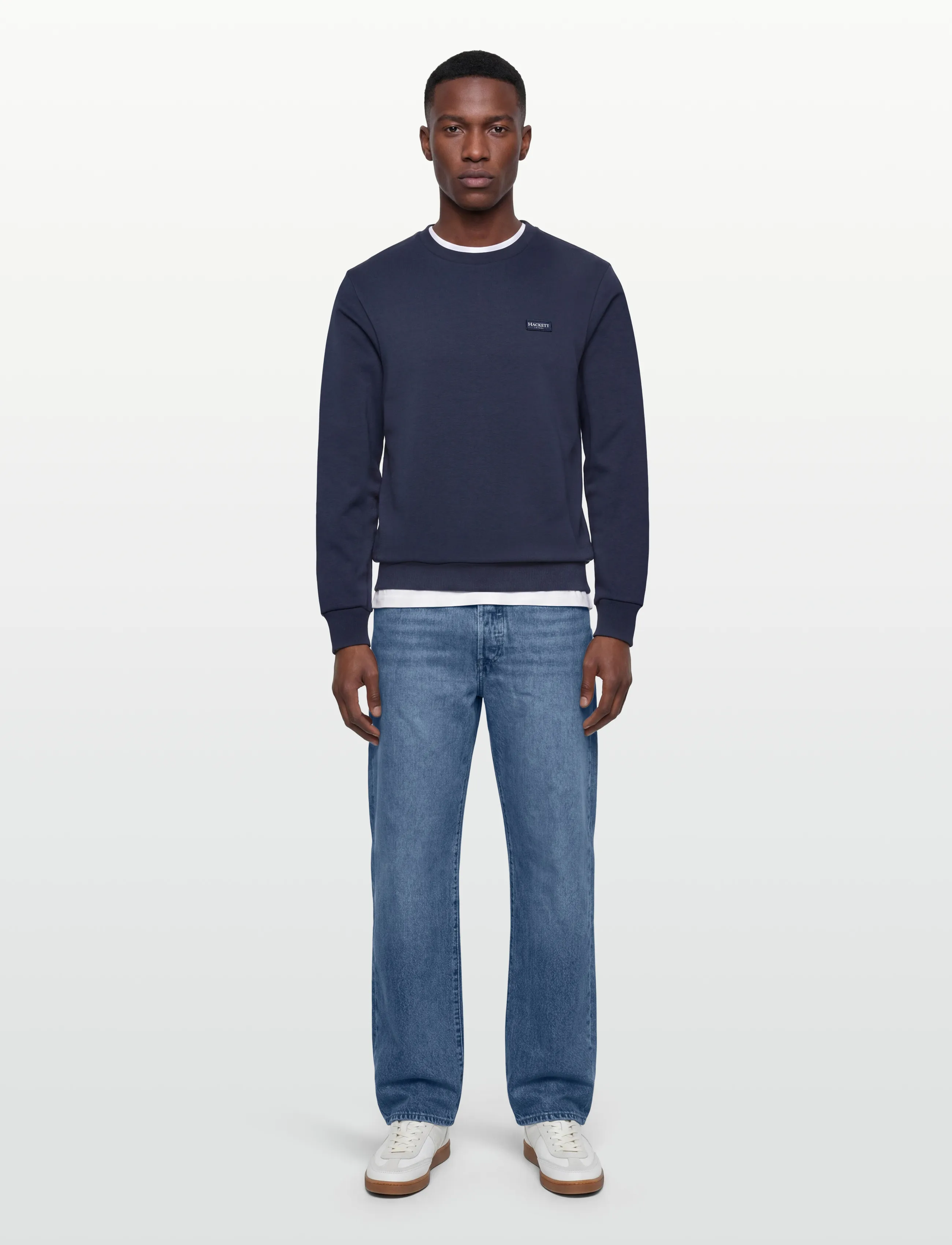 Hackett London Heritage Ess Badge Crw, Mænd, Rundhalset Sweatshirt, Navy, Str: S