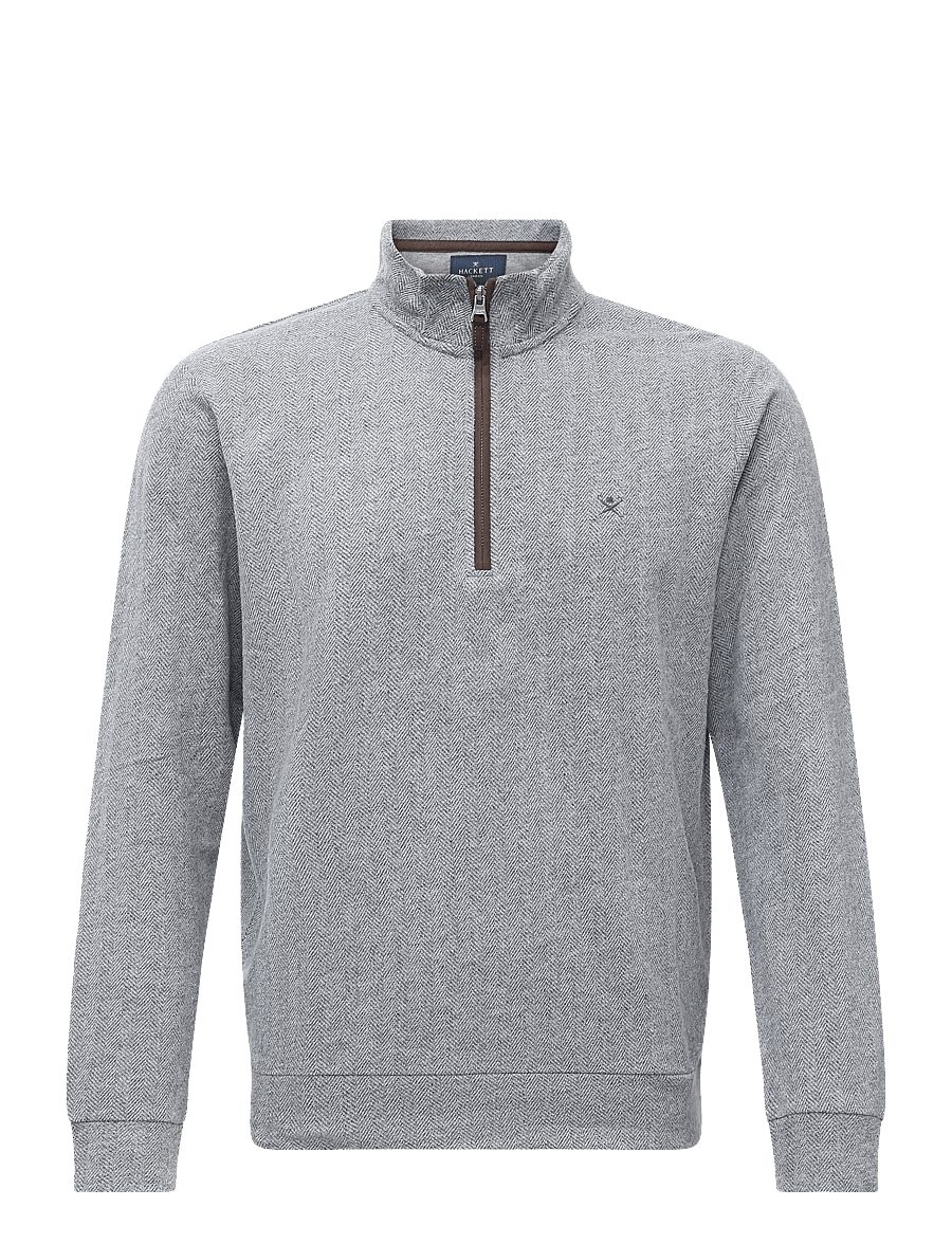 Hackett London - HBONE HALF ZIP SWEAT - charcoal grey - 0