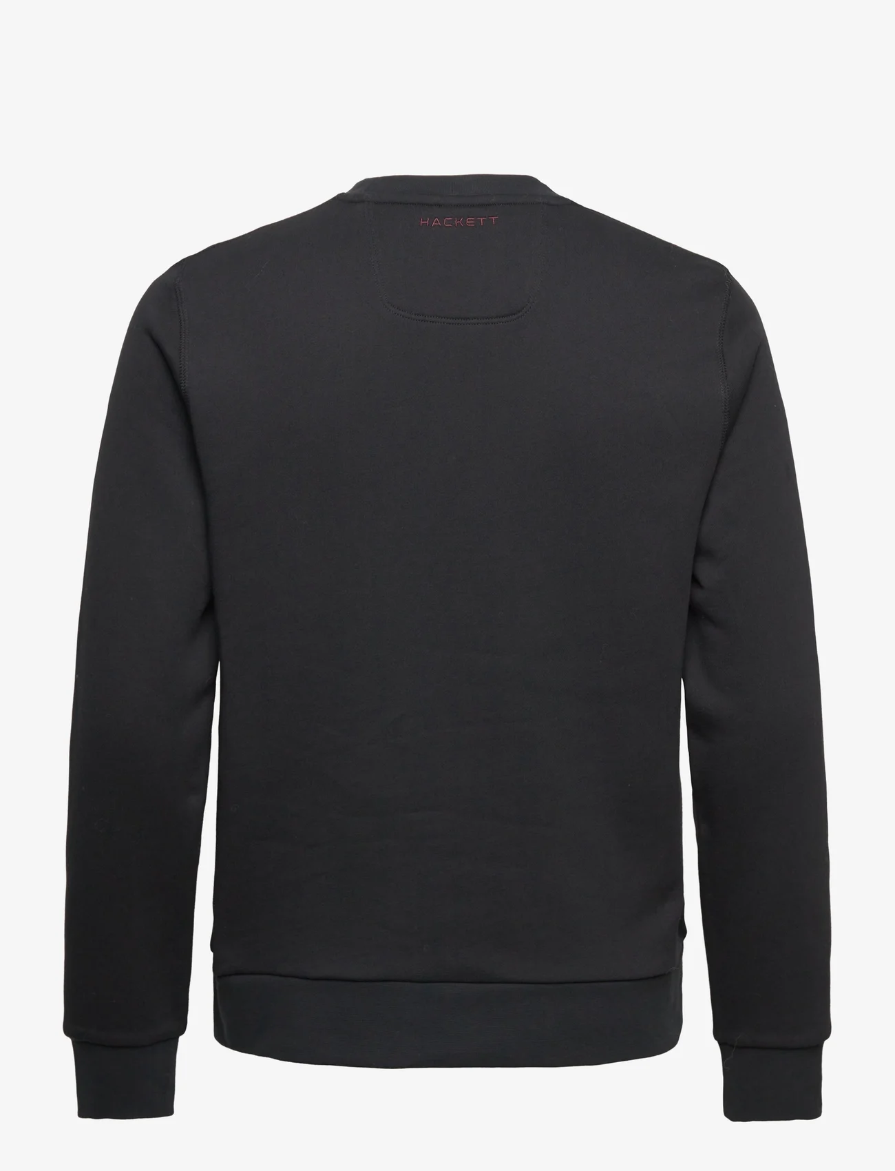Hackett London - AM EMBOSSED CREW - sportiska stila džemperi - black - 1