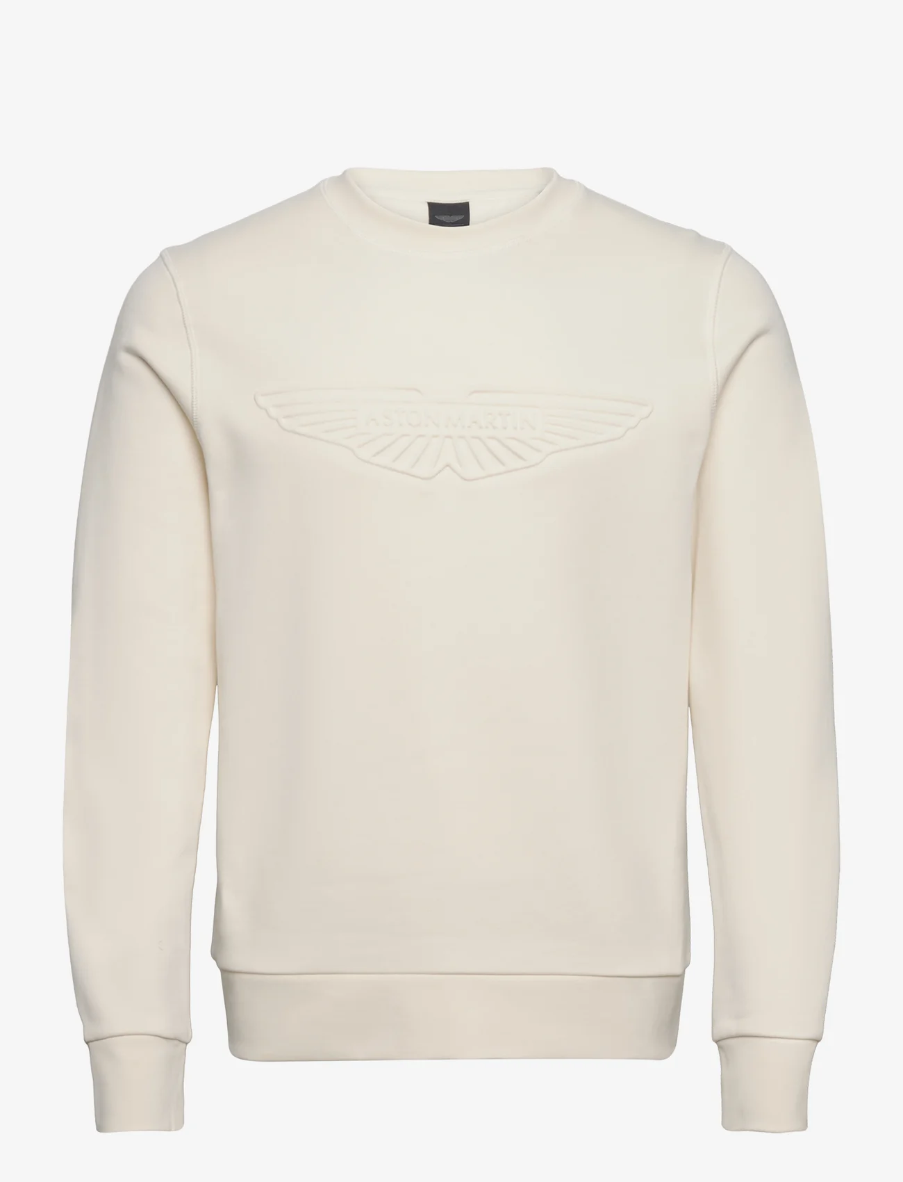 Hackett London - AM EMBOSSED CREW - sweatshirts - ecru white - 0