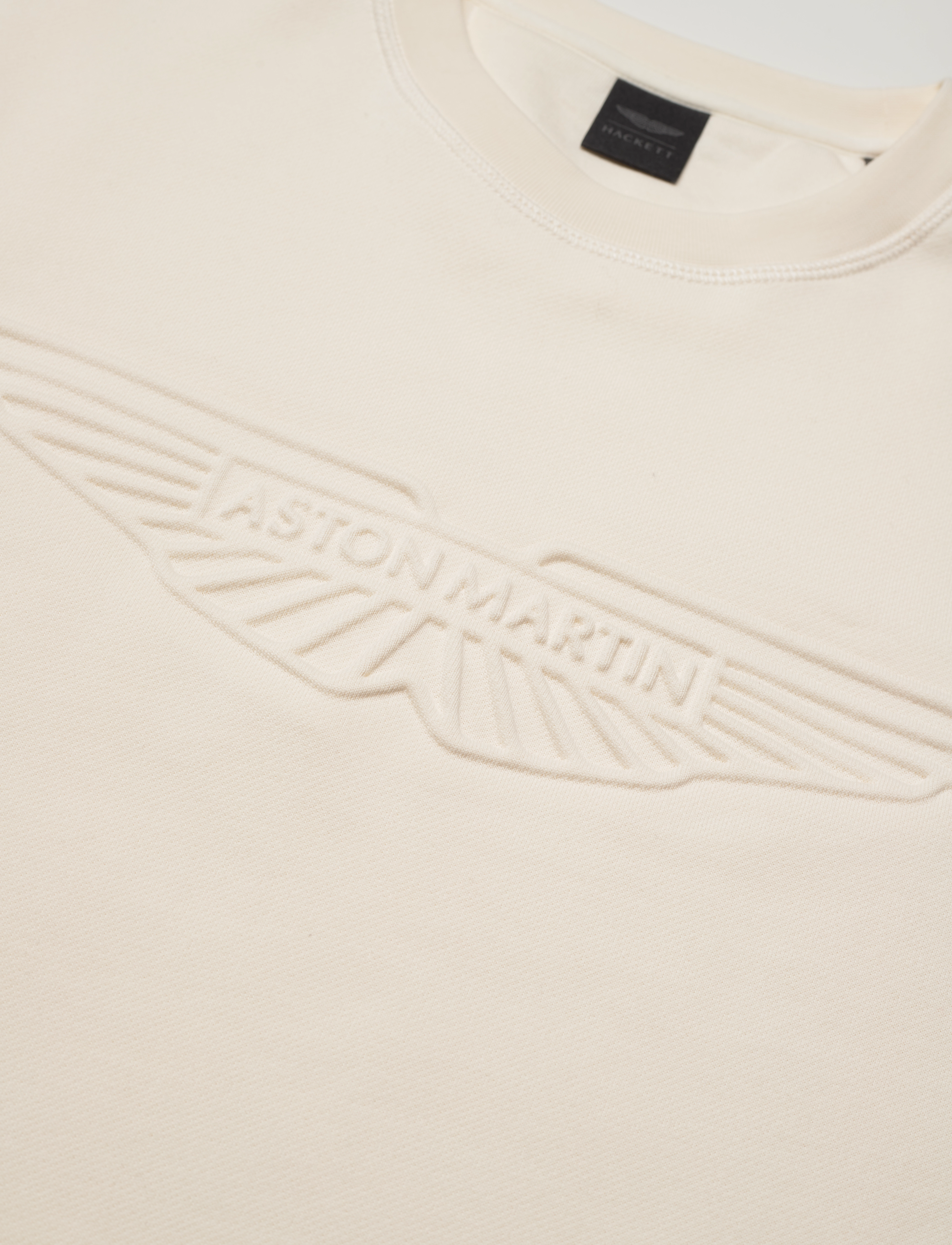 Hackett London - AM EMBOSSED CREW - ecru white - 2