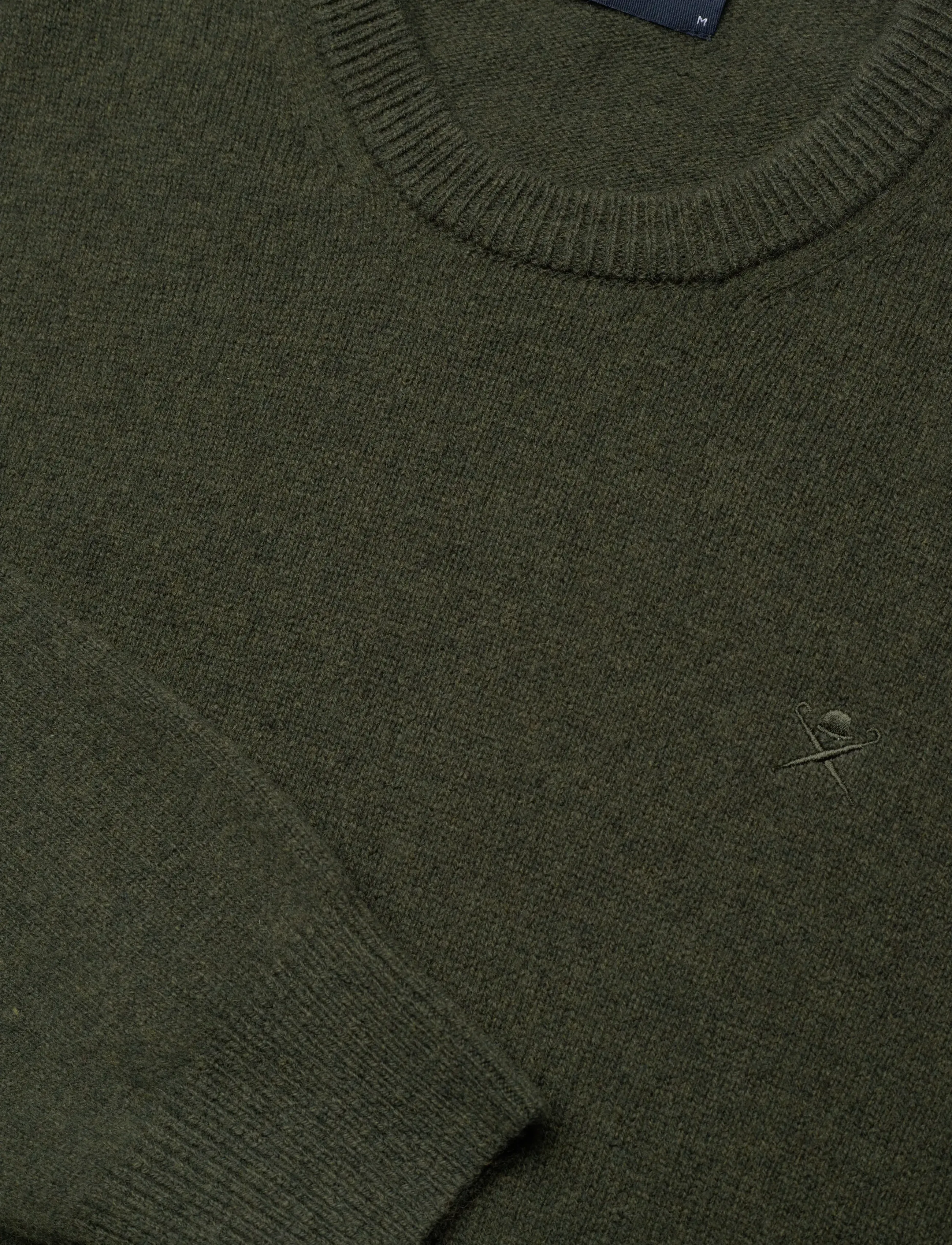 Hackett London - LAMBSWOOL CREW - stickat - hunter green - 2