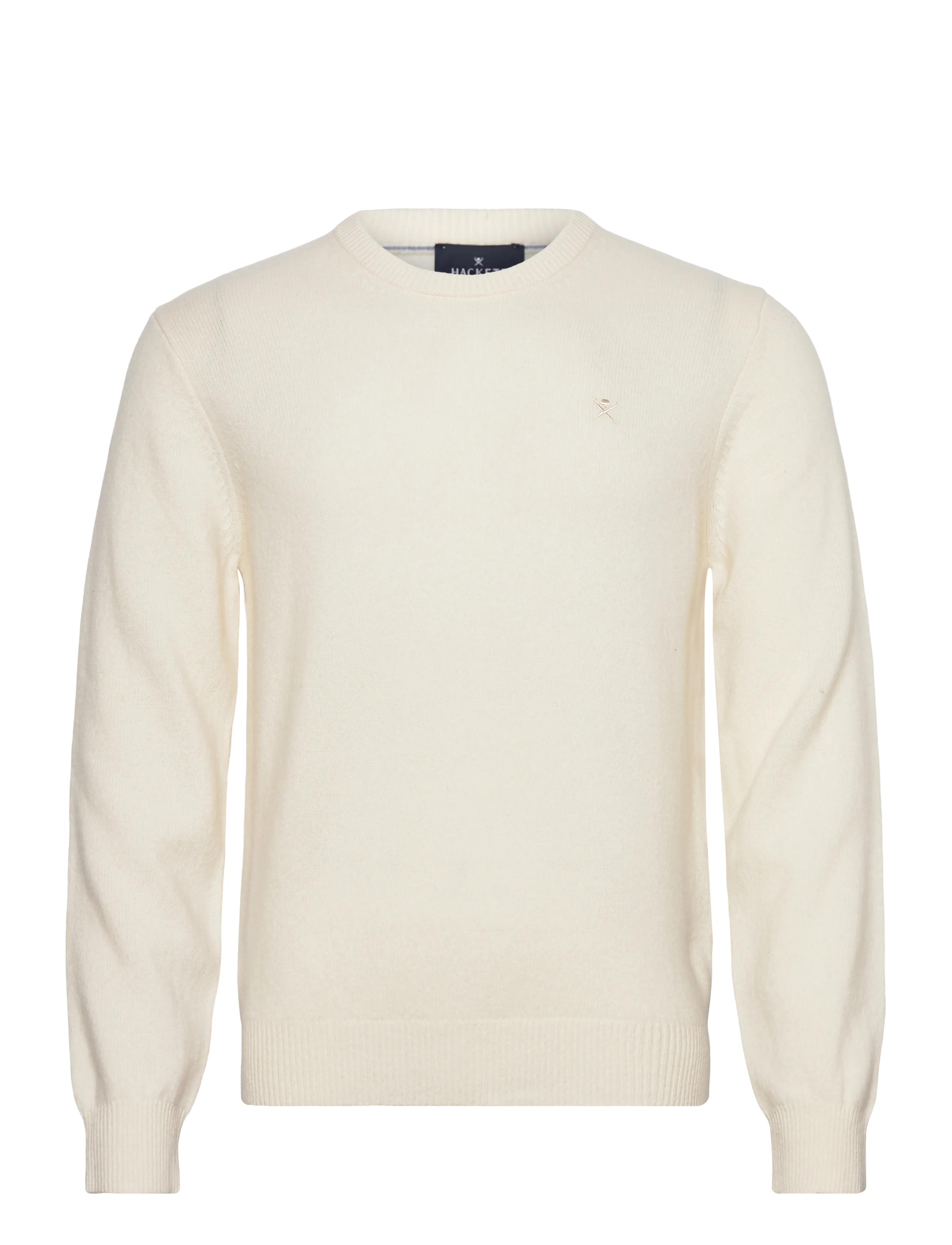 Hackett London Lambswool Crew, Mænd, Rundhalset Sweater, Cream, Str: XXL