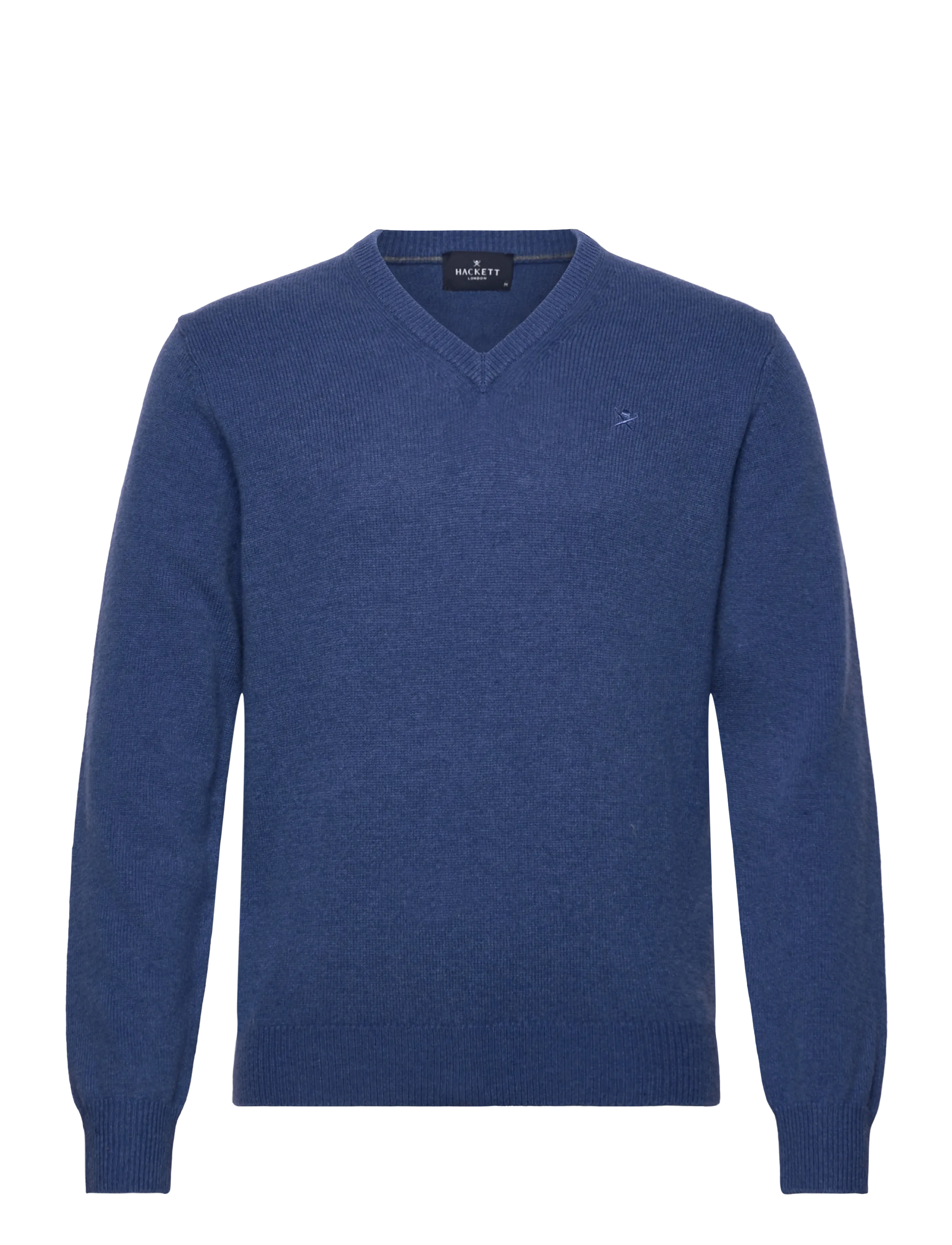 Hackett London Lambswool V Neck, Mænd, V-hals Sweater, Blå, Str: S