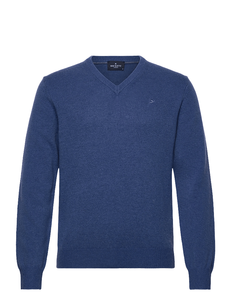 Hackett London - LAMBSWOOL V NECK - v-ausschnitt - denim blue - 0
