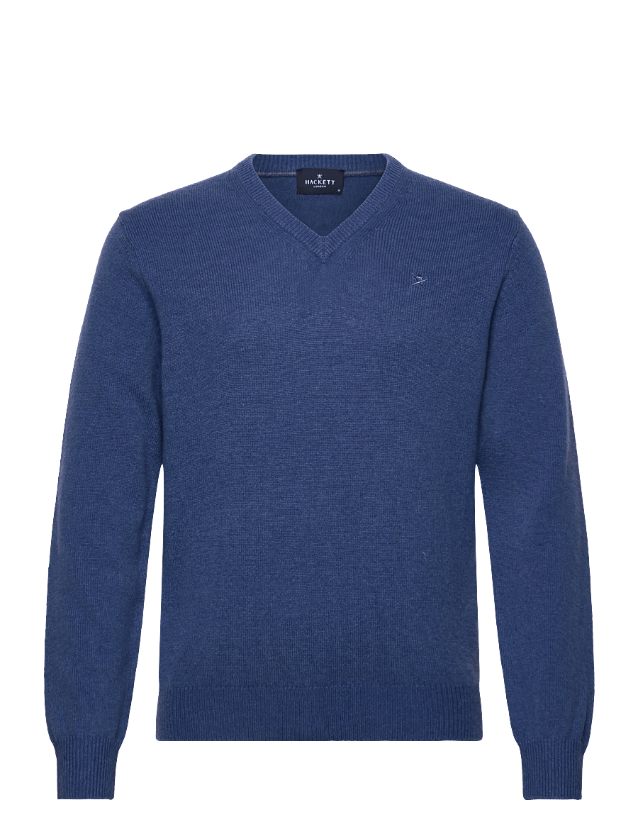 Hackett London - LAMBSWOOL V NECK - v-kaelusega - denim blue - 0