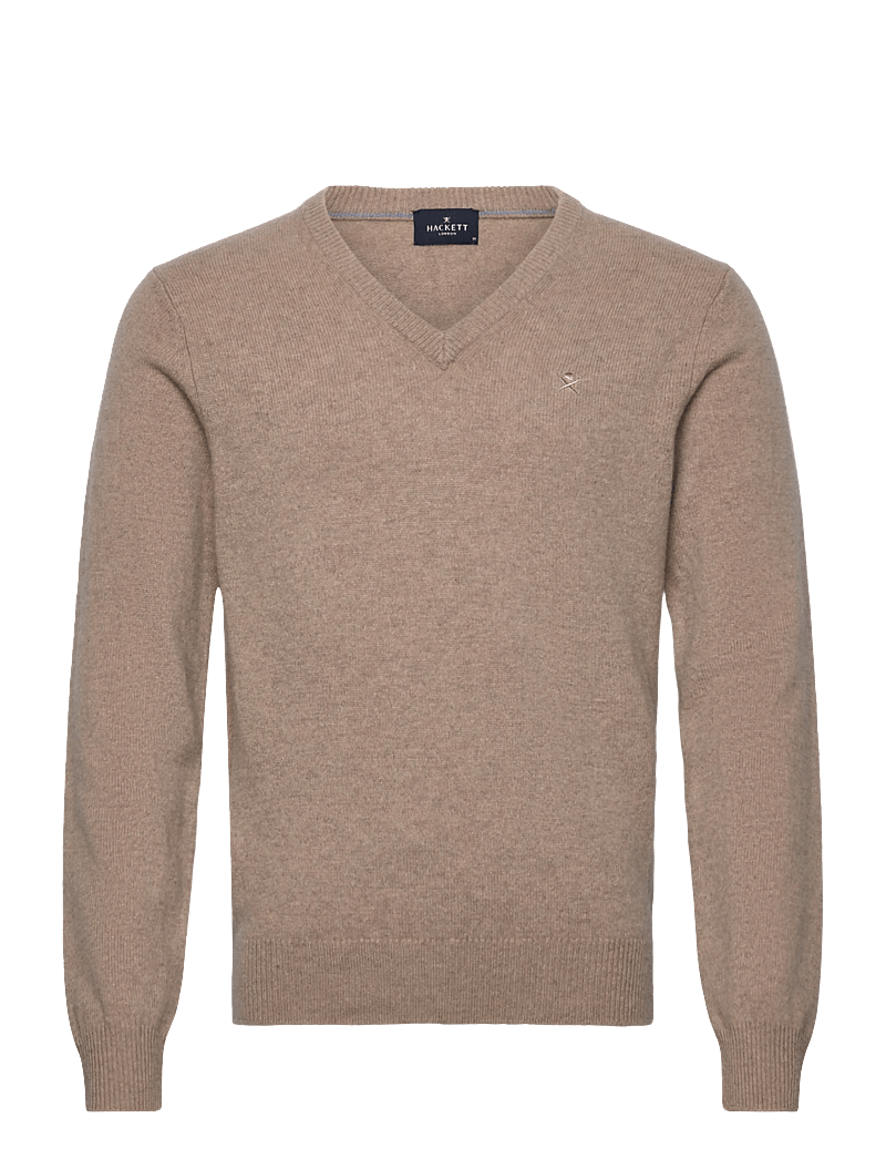 Hackett London - LAMBSWOOL V NECK - v-ausschnitt - malt beige - 0
