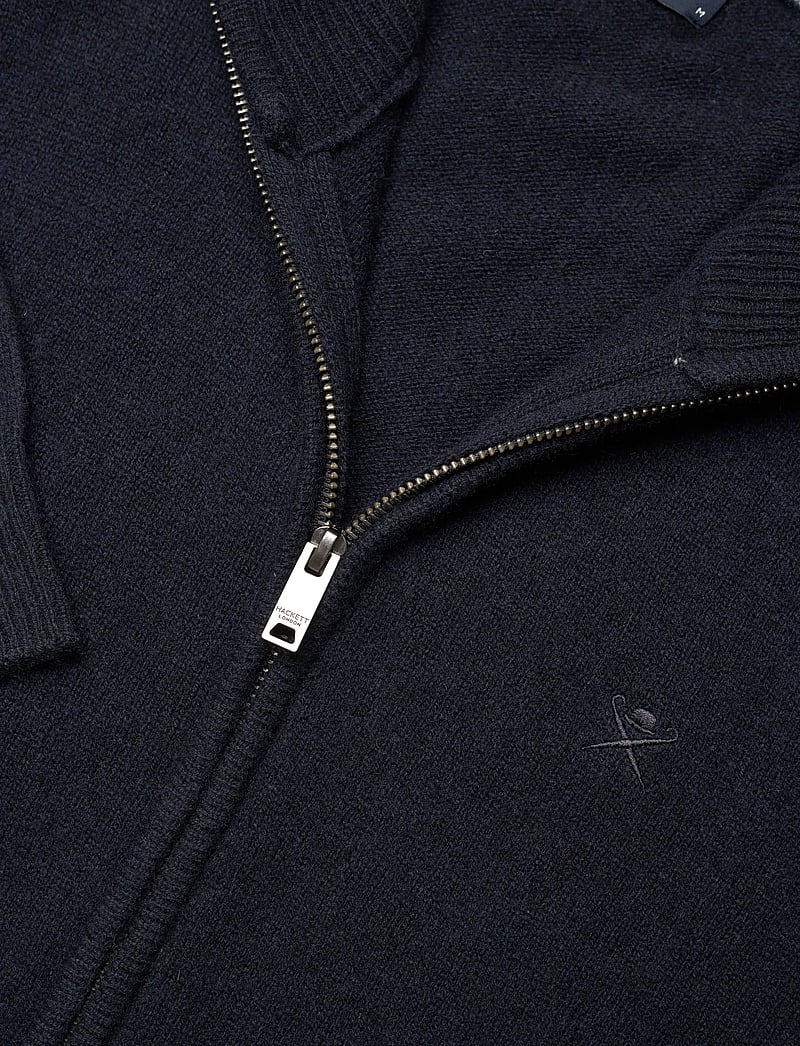 Hackett London - LAMBSWOOL FZIP - pullover mit durchgehendem reißverschluss - midnight blue - 2