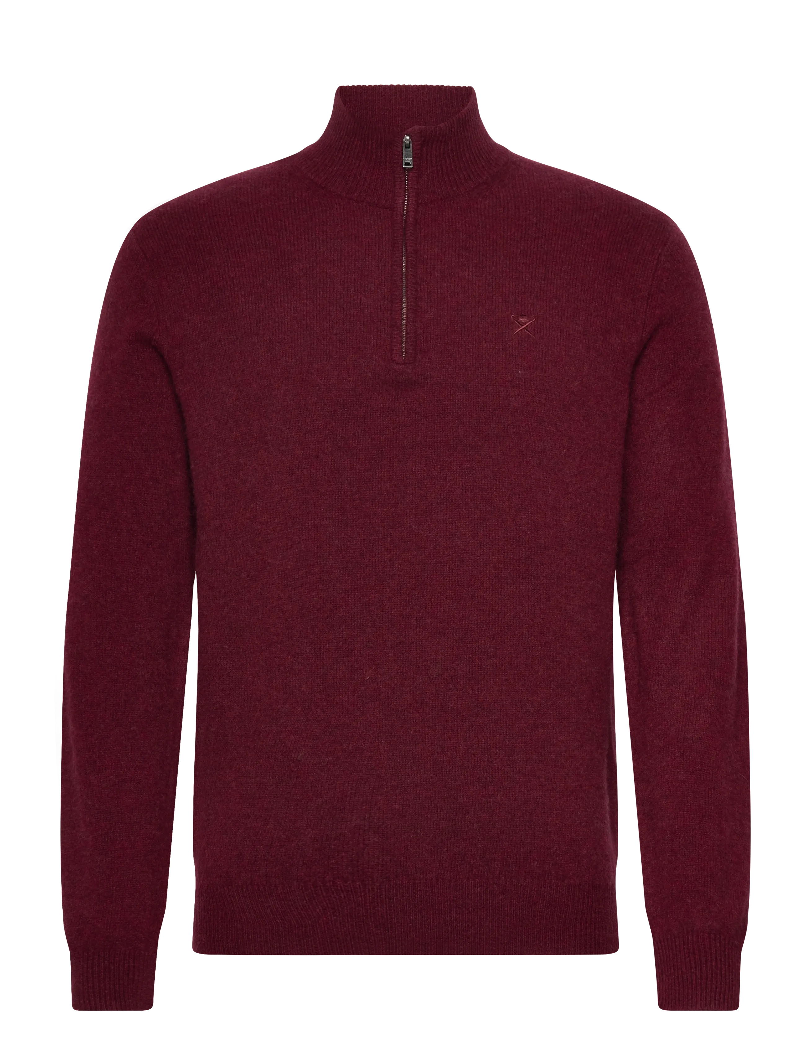 Hackett London LAMBSWOOL HZIP - Casual festtøj - BURGUNDY RED / burgundy