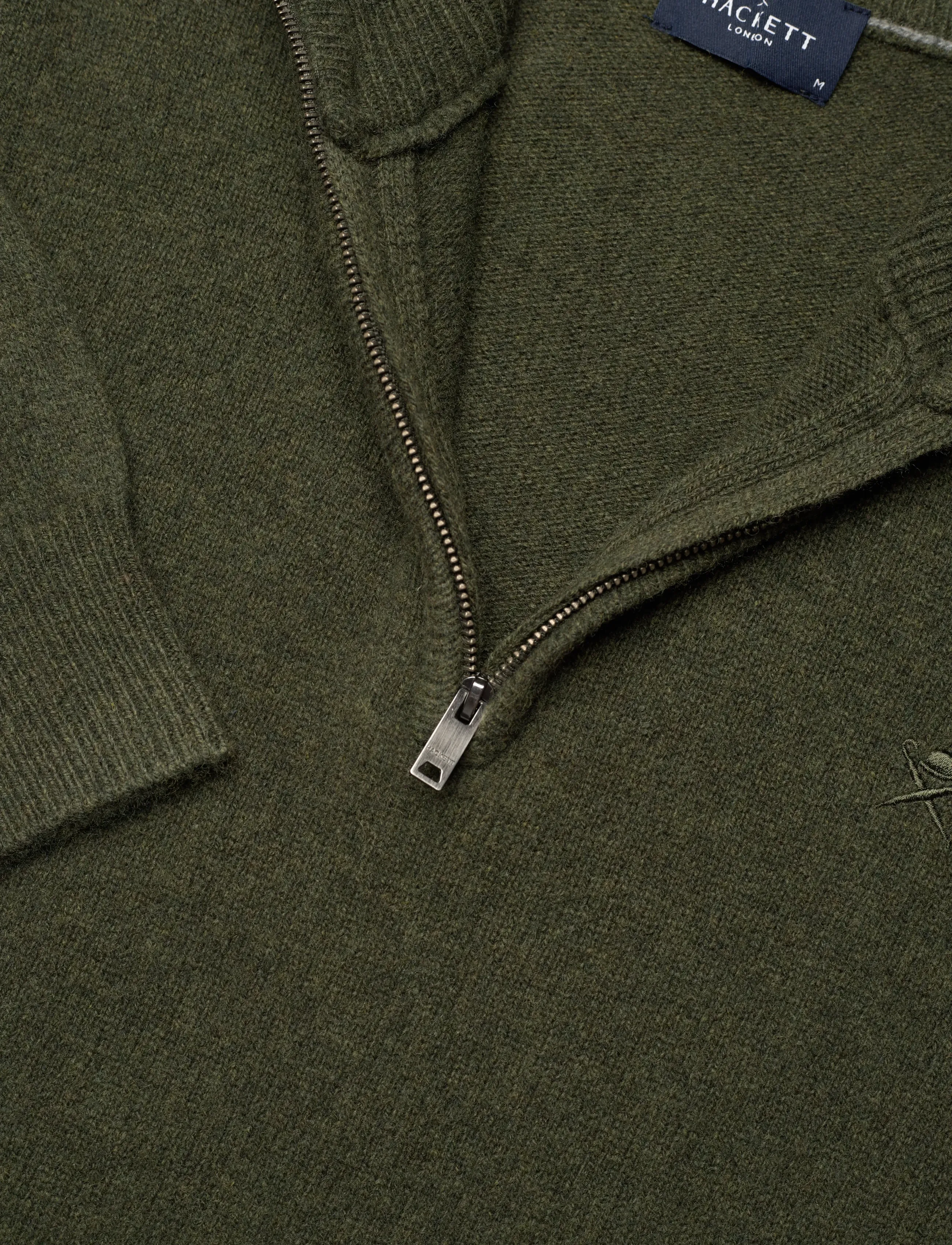 Hackett London - LAMBSWOOL HZIP - män - hunter green - 2