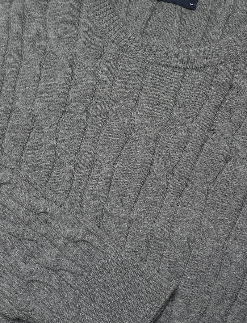 Hackett London - LW CABLE CREW - okrągły dekolt - metal grey - 2