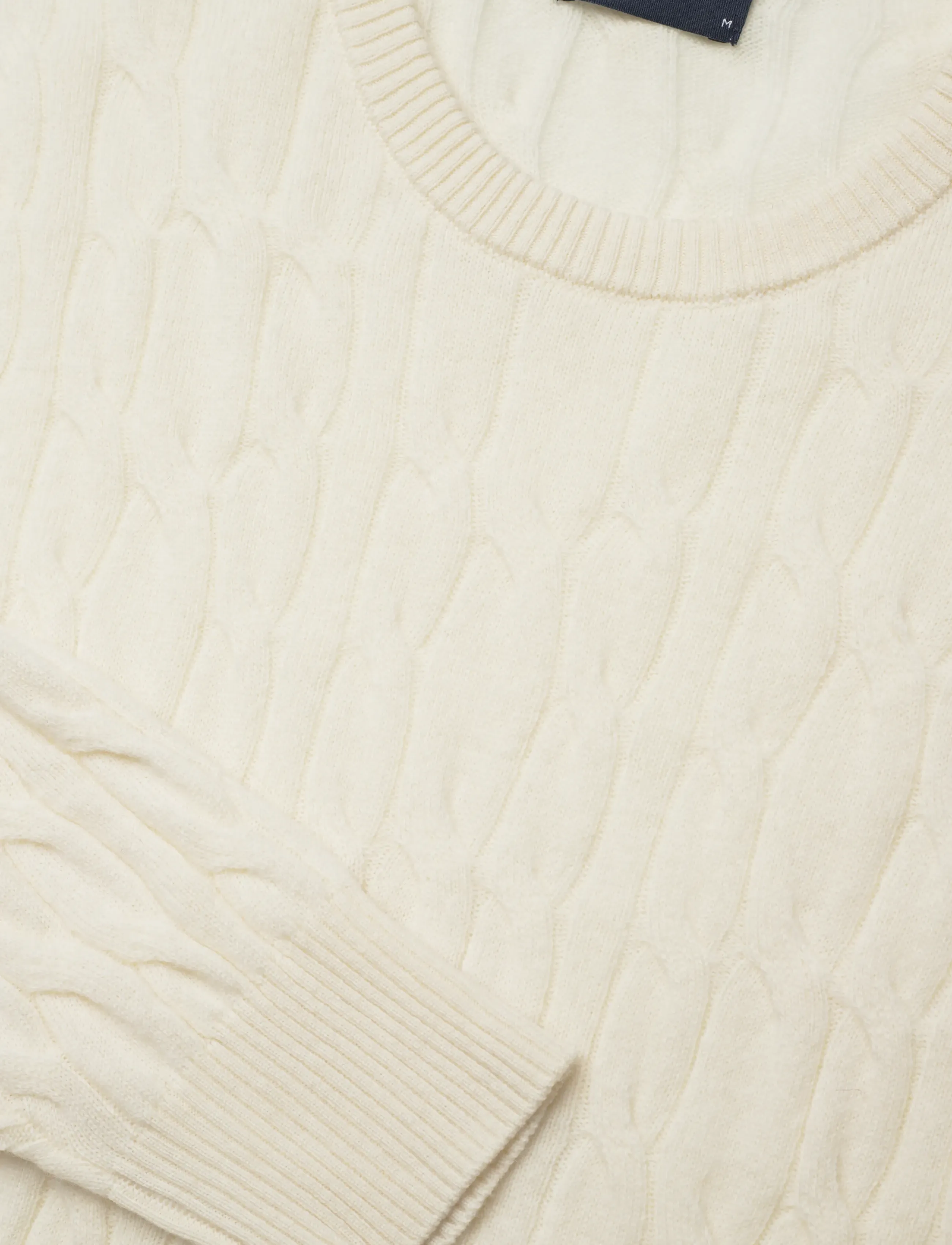 Hackett London - LW CABLE CREW - kringlótt hálsmál  - off white - 2