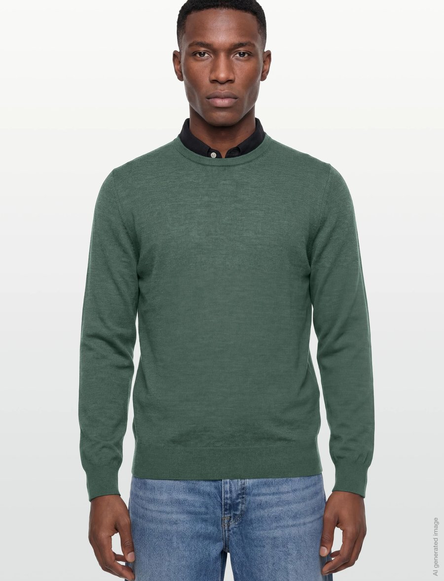 Hackett London - ESS MERINO CREW - rund hals - army green - 3