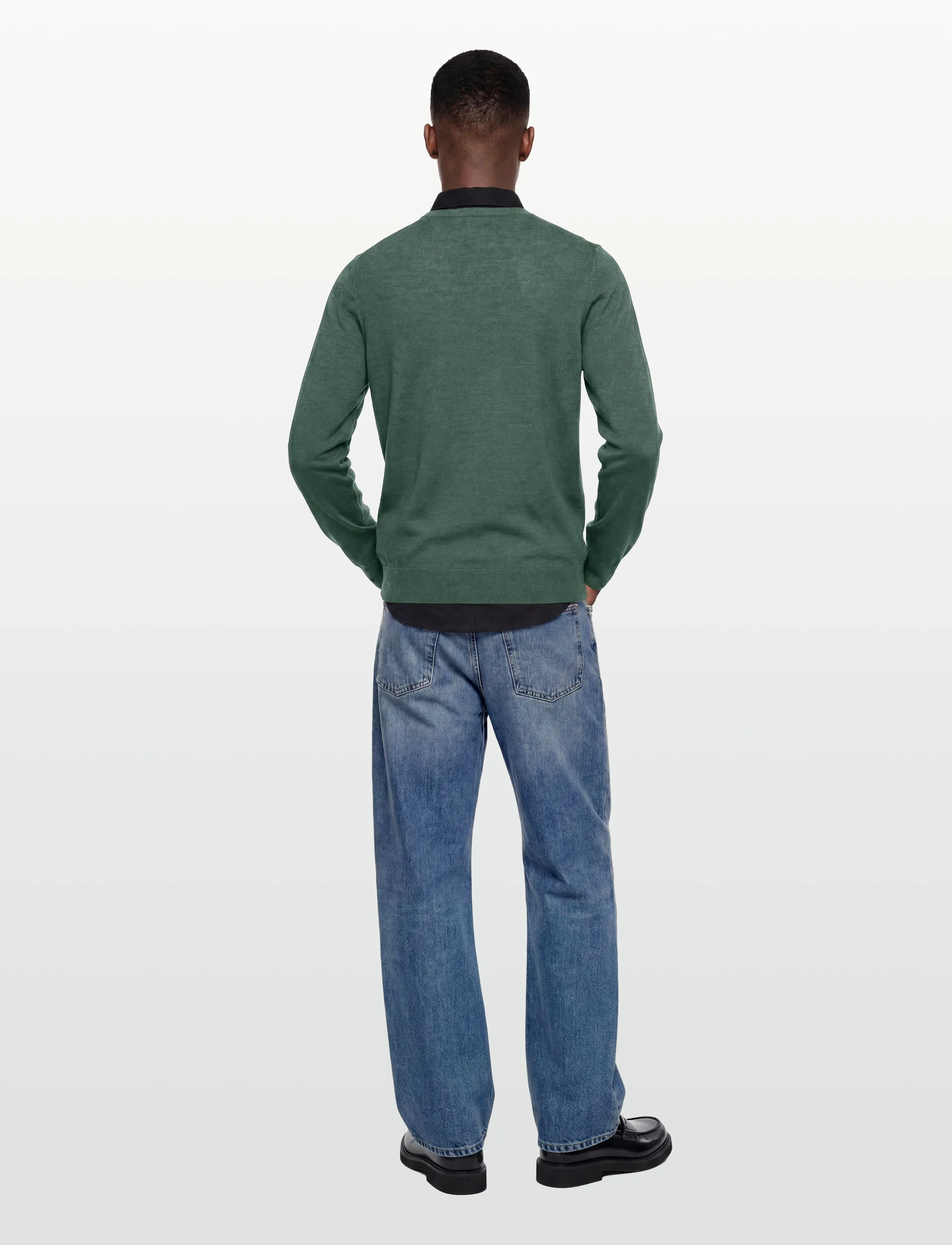 Hackett London - ESS MERINO CREW - basic-strickmode - army green - 4
