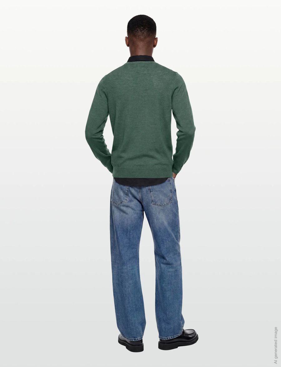 Hackett London - ESS MERINO CREW - rund hals - army green - 4