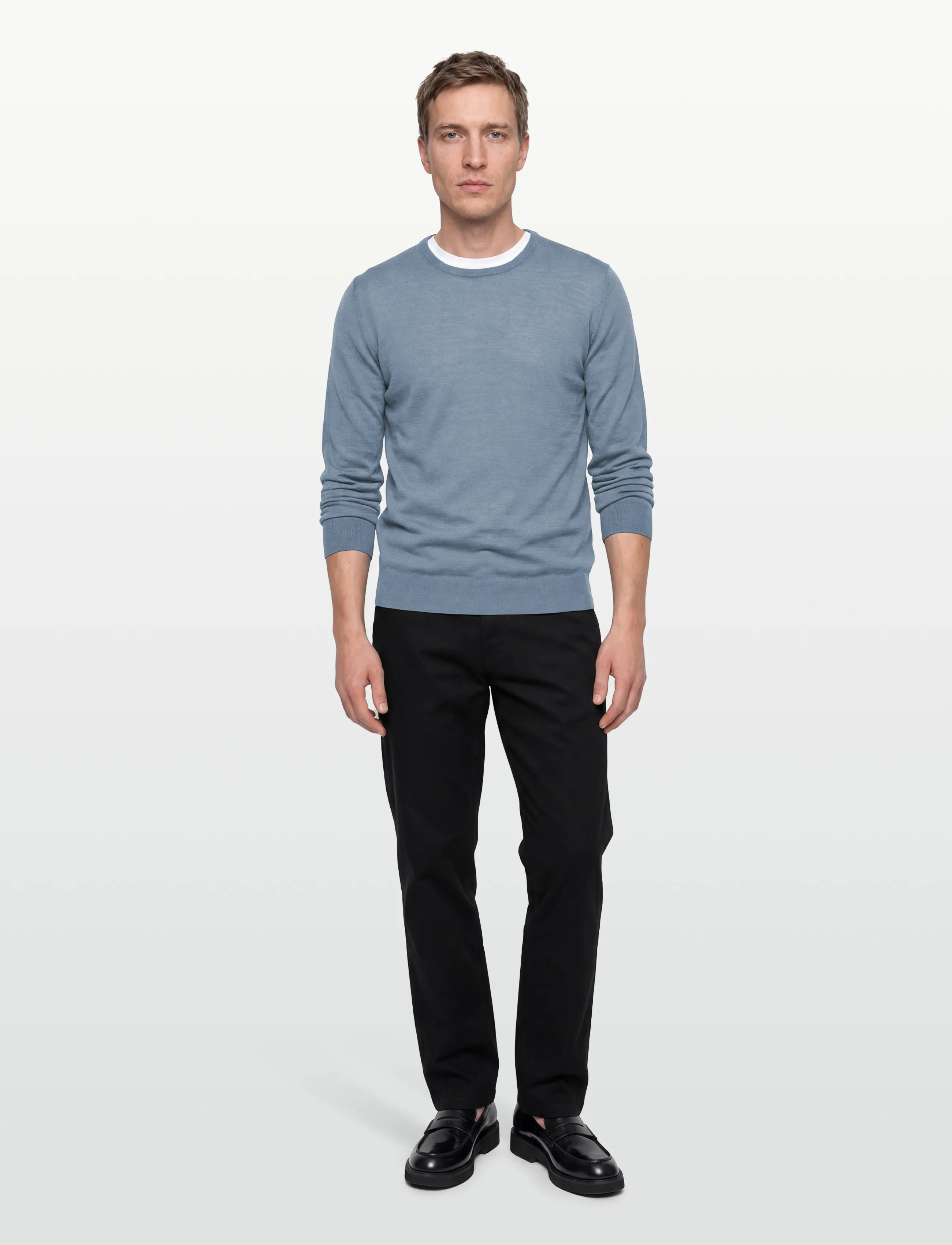 Hackett London Ess Merino Crew, Mænd, Rundhalset Sweater, Blå, Str: XL
