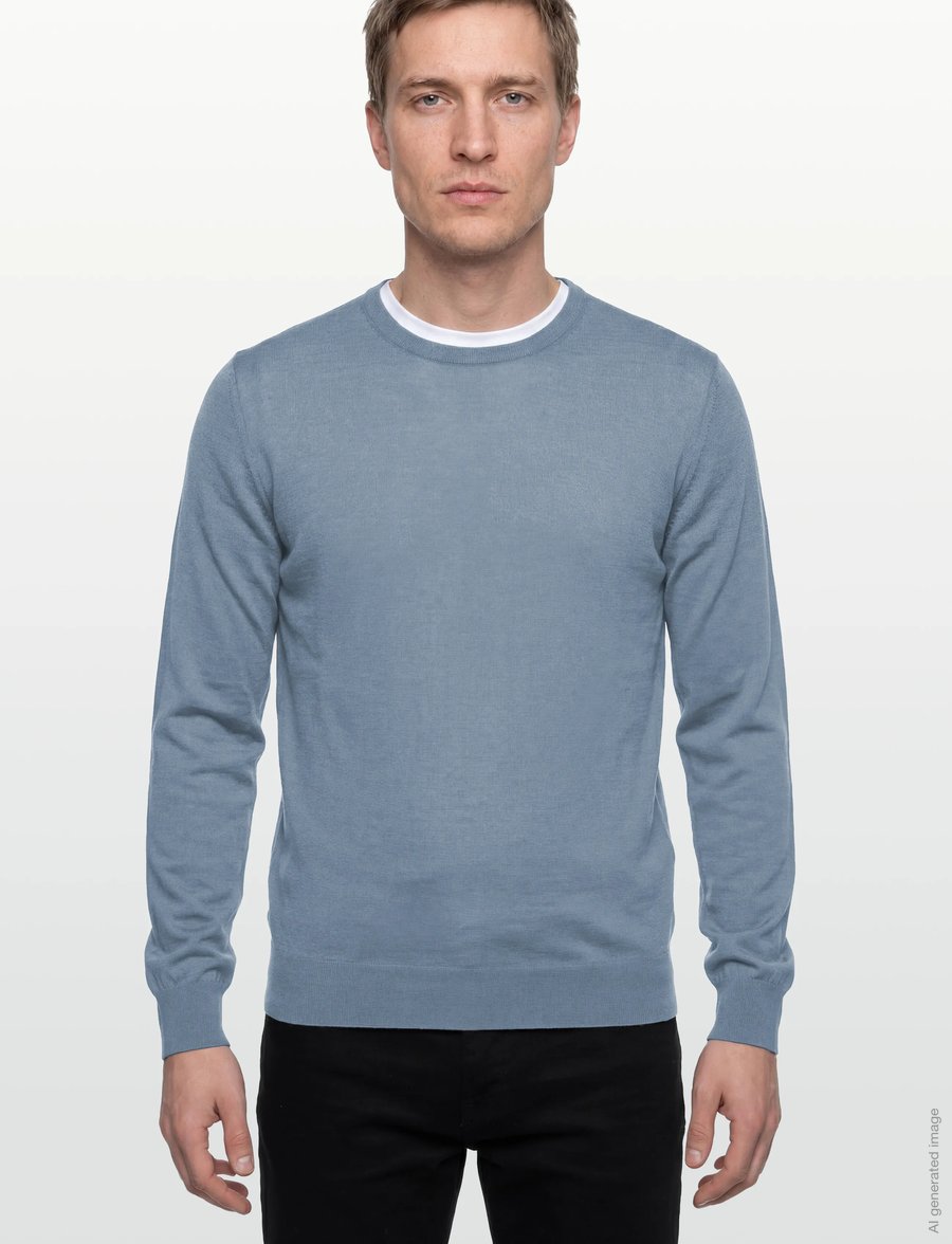 Hackett London - ESS MERINO CREW - Ümmarguse kaelusega kudumid - thames blue - 3